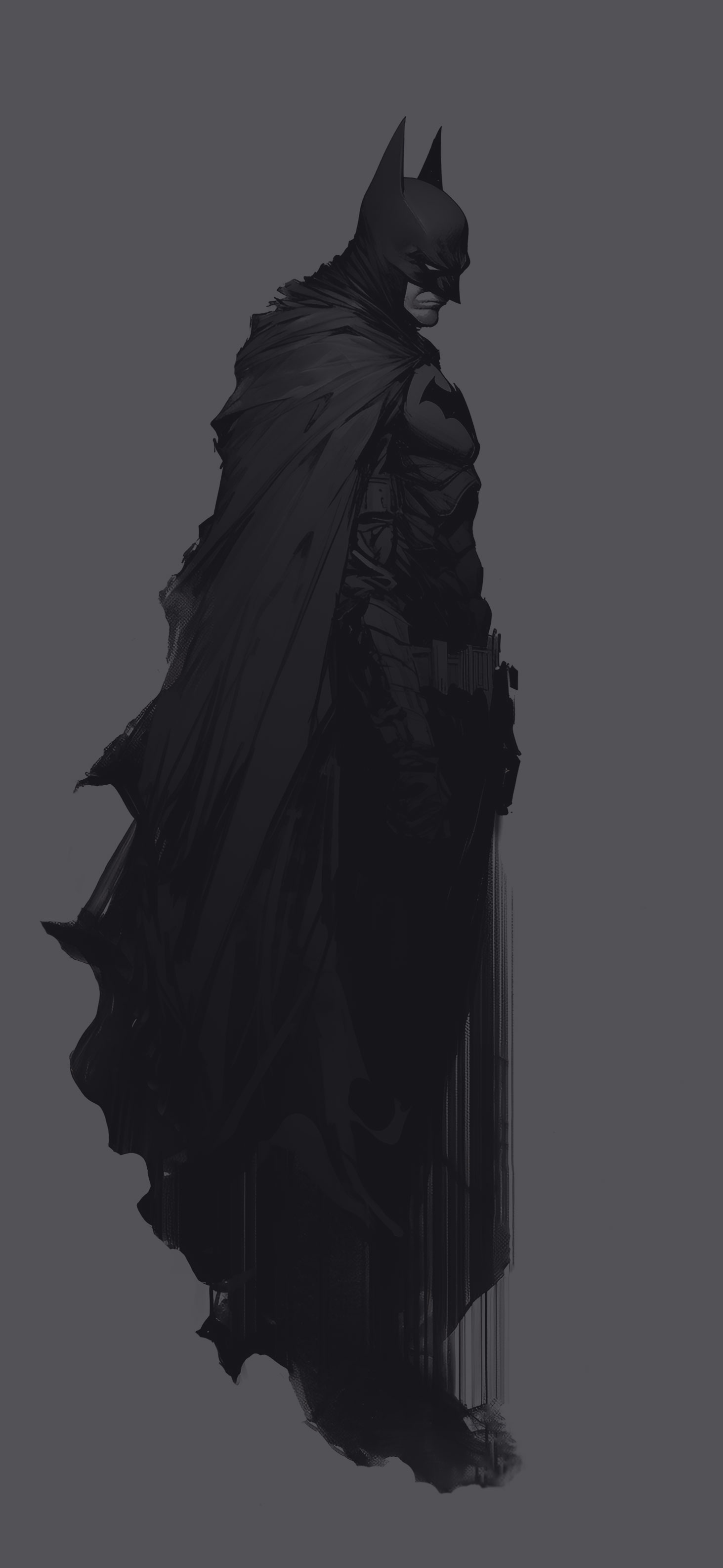 White Batman Sketch Wallpaper