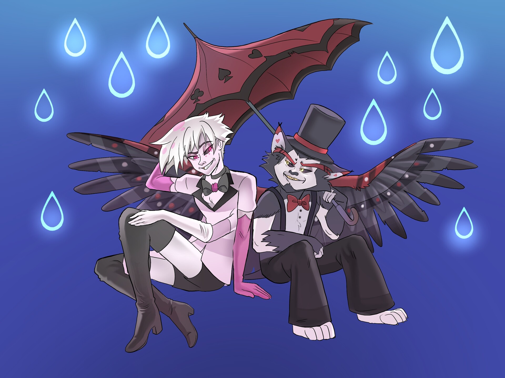 Fan art Hazbin Hotel Angel Dust and Husk