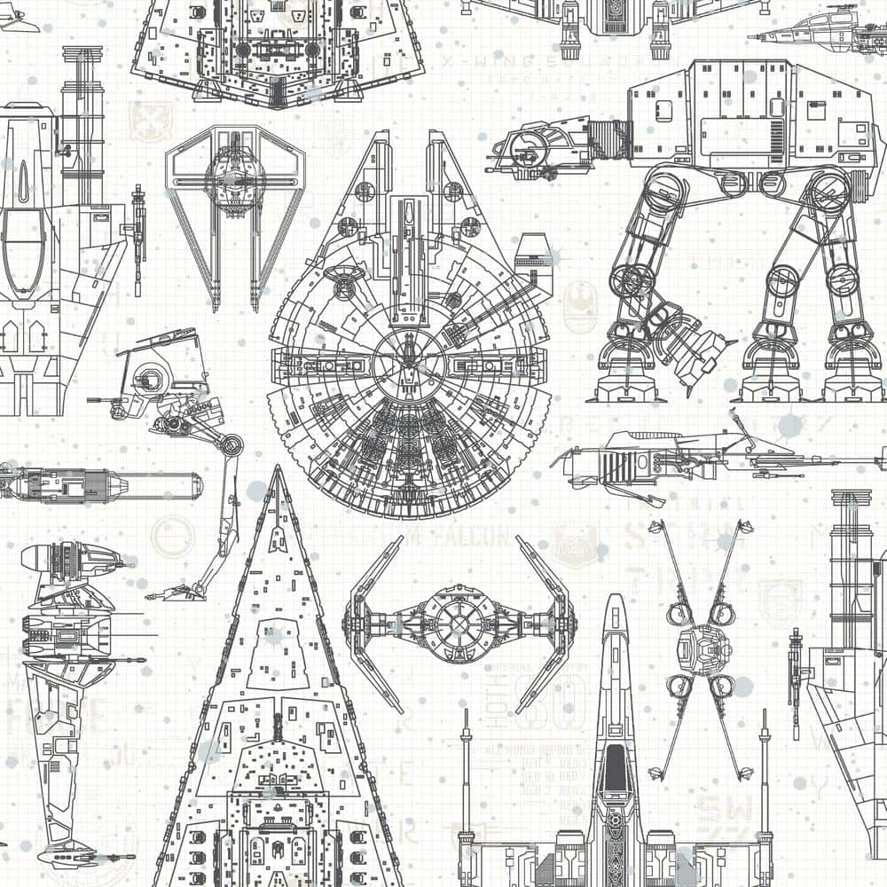 RoomMates Star Wars Blueprint Peel and Stick Wallpaper