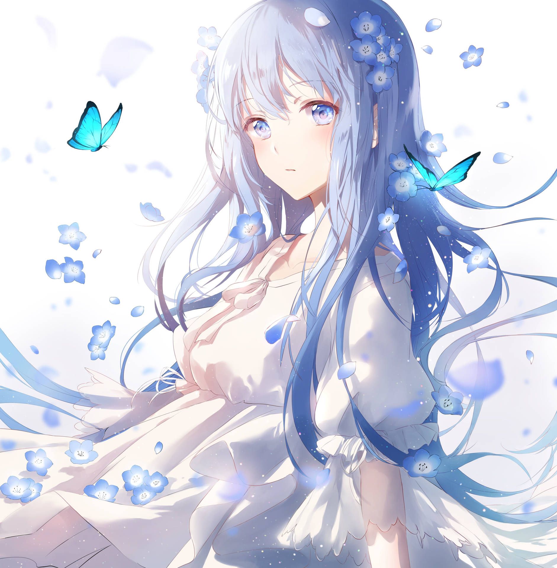 Download Free Blue Haired Girl With