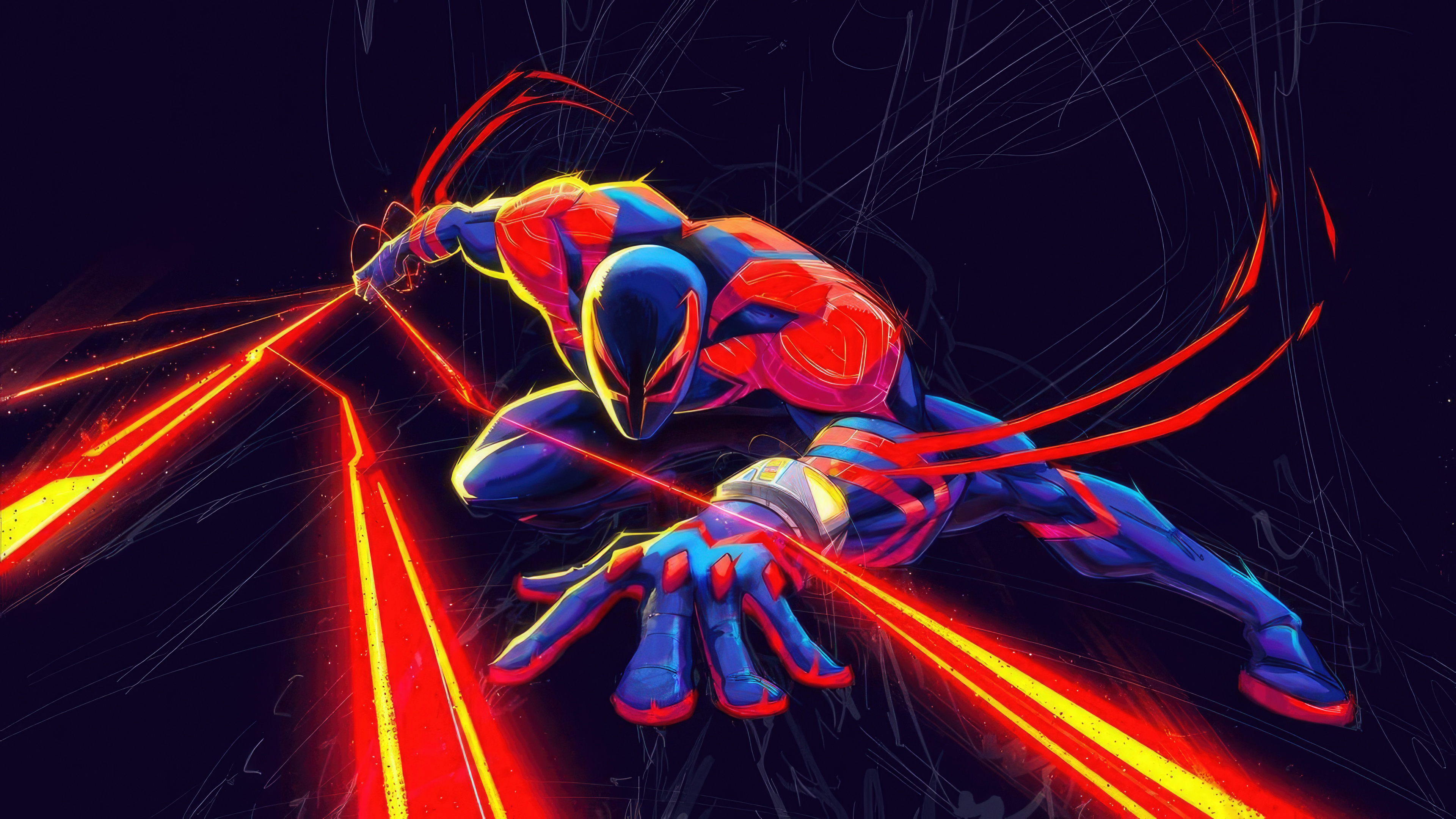 Spiderman 2099 Spider Man Across The Spider Verse Wallpaper, HD Superheroes Wallpaper, 4k Wallpaper, Image, Background, Photos and Picture