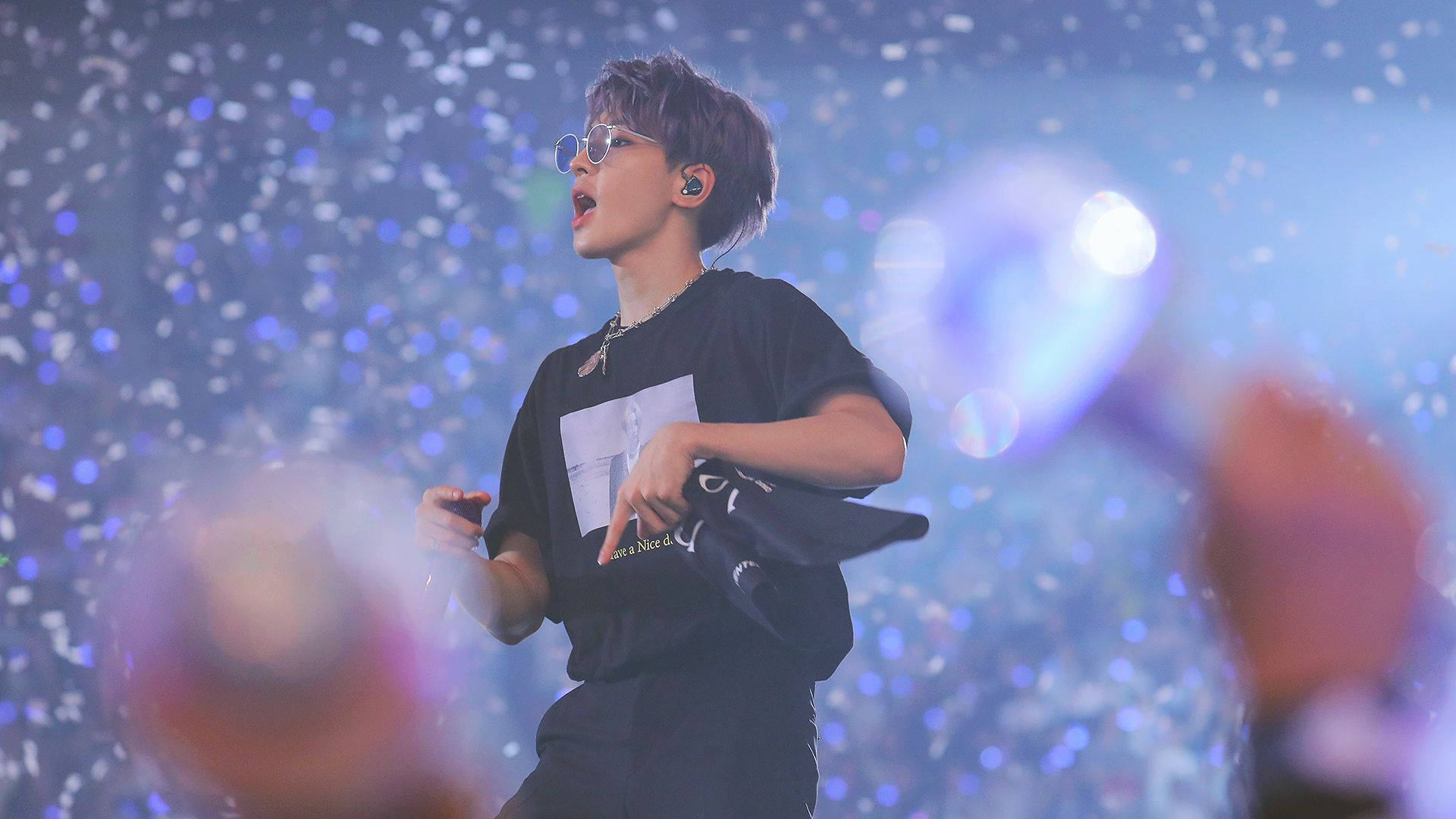 Wonwoo In SVT Concert Wallpaper