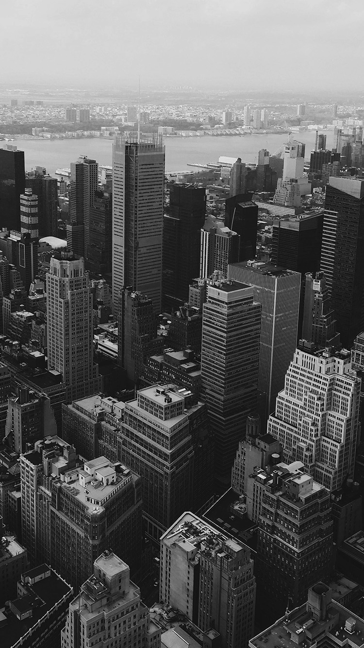 Cityview Sky Newyork Hm River Bw Dark