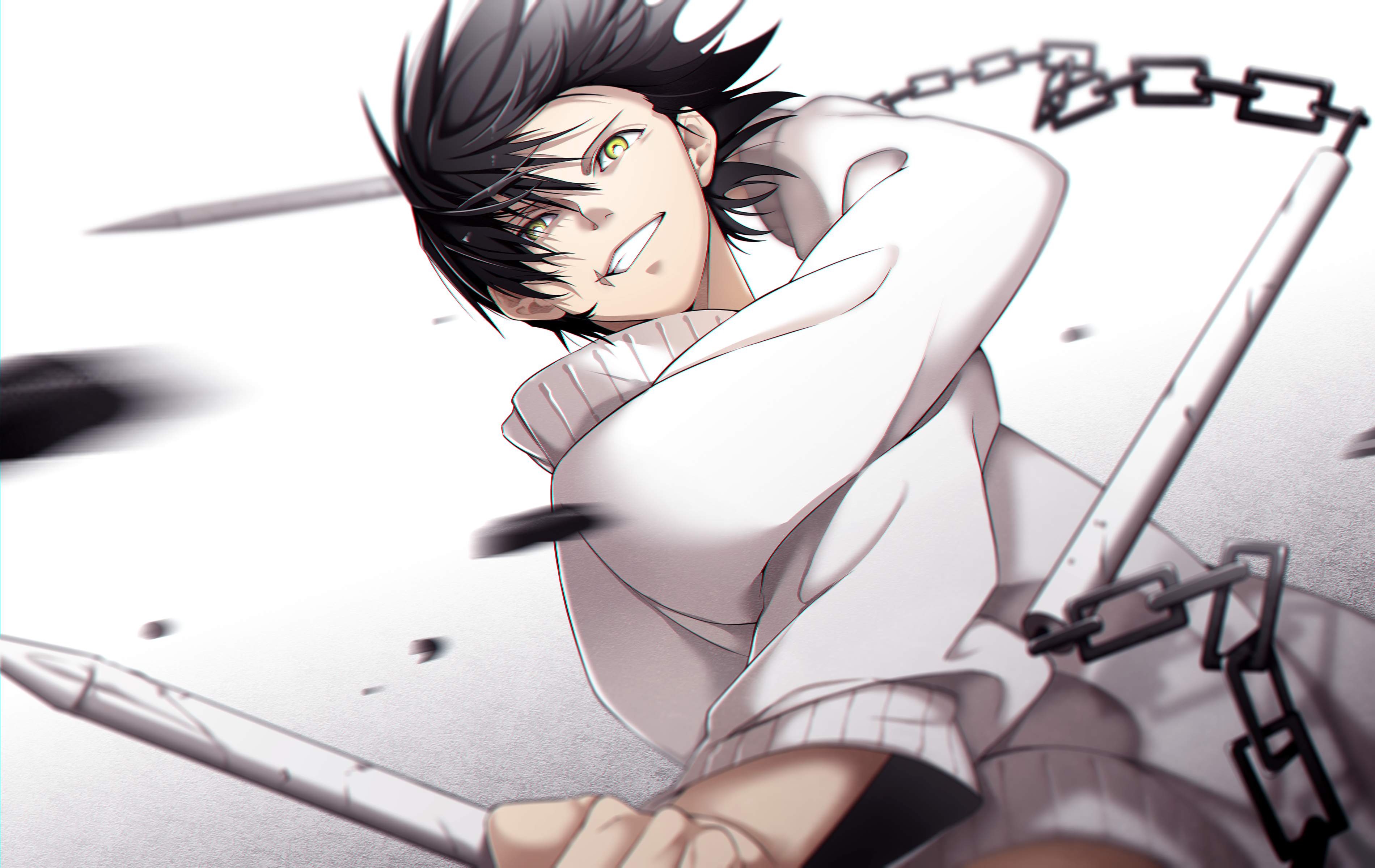 Download Yellow Eyes Black Hair Toji