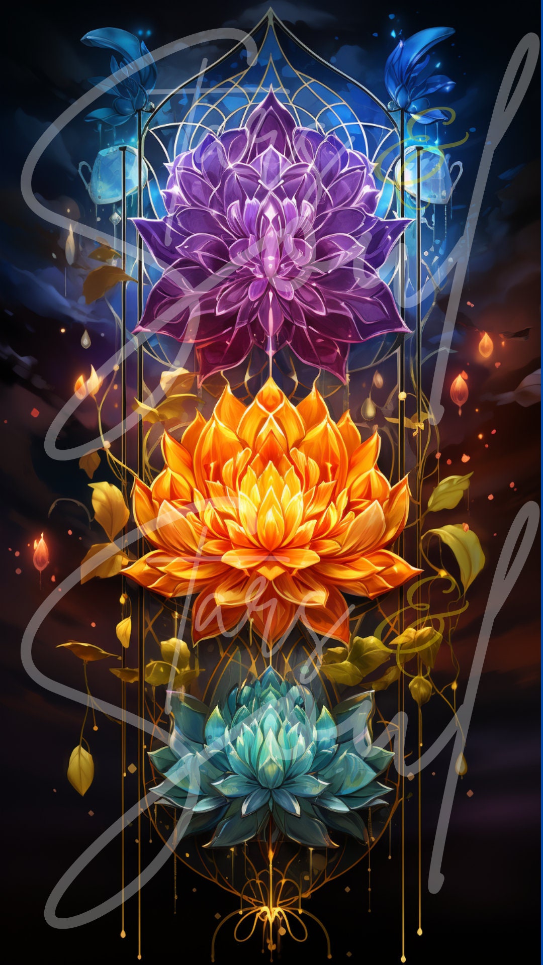 Seven Chakras Aligned Phone Wallpaper