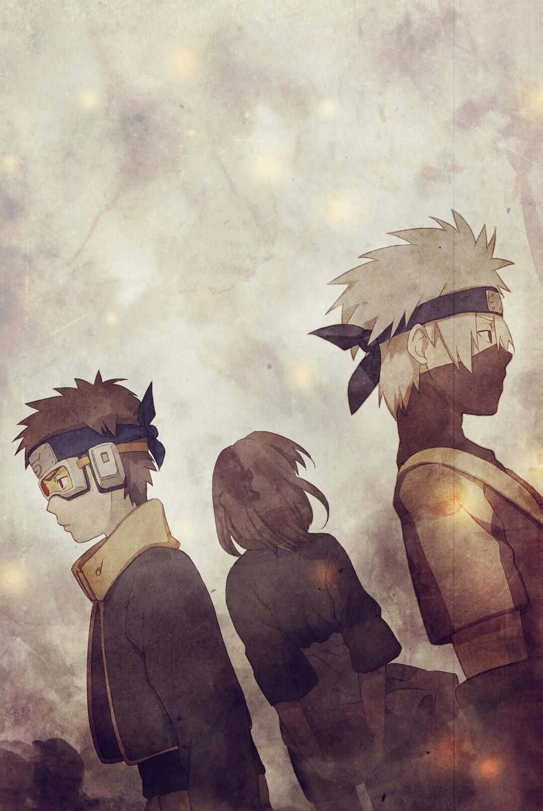 Download Kakashi And Obito With Rin Wallpaper
