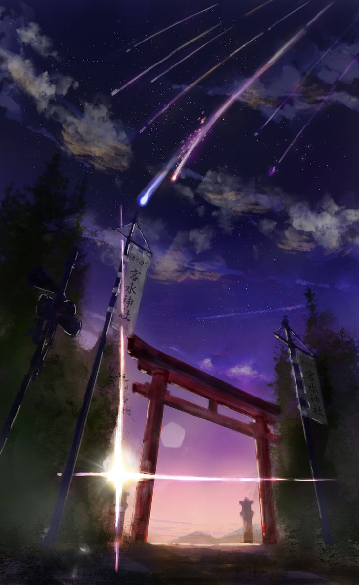sky #torii #meteors K #wallpaper #hdw