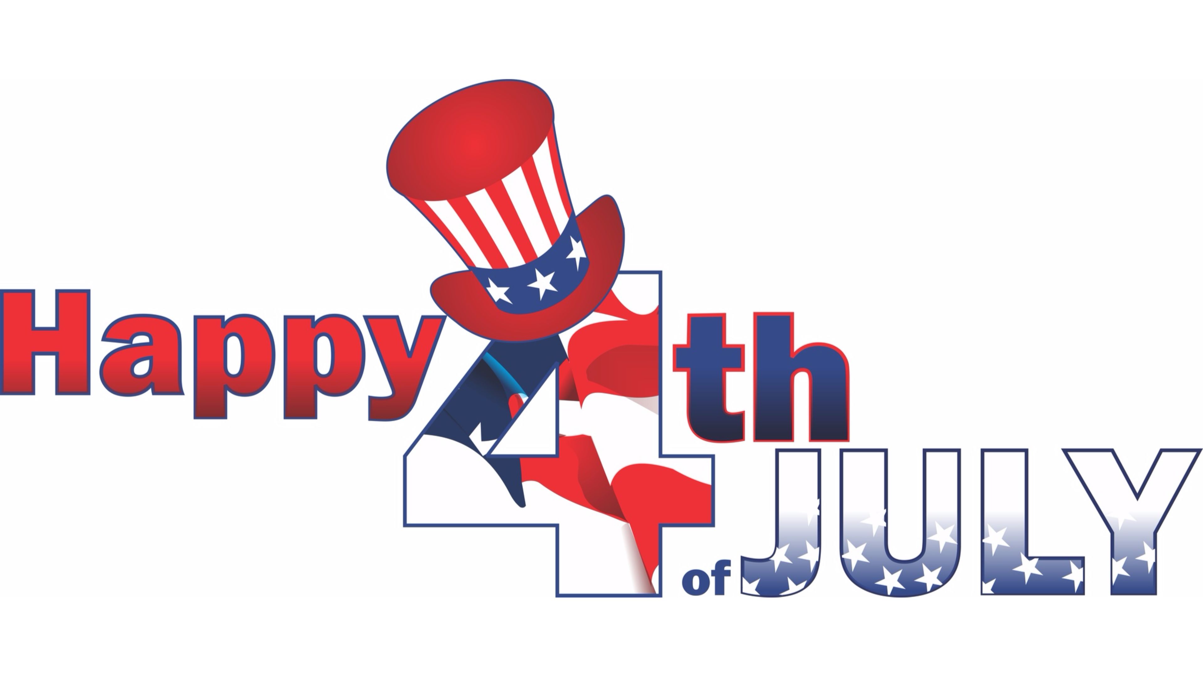 Simple White 4th of July 4K wallpaper