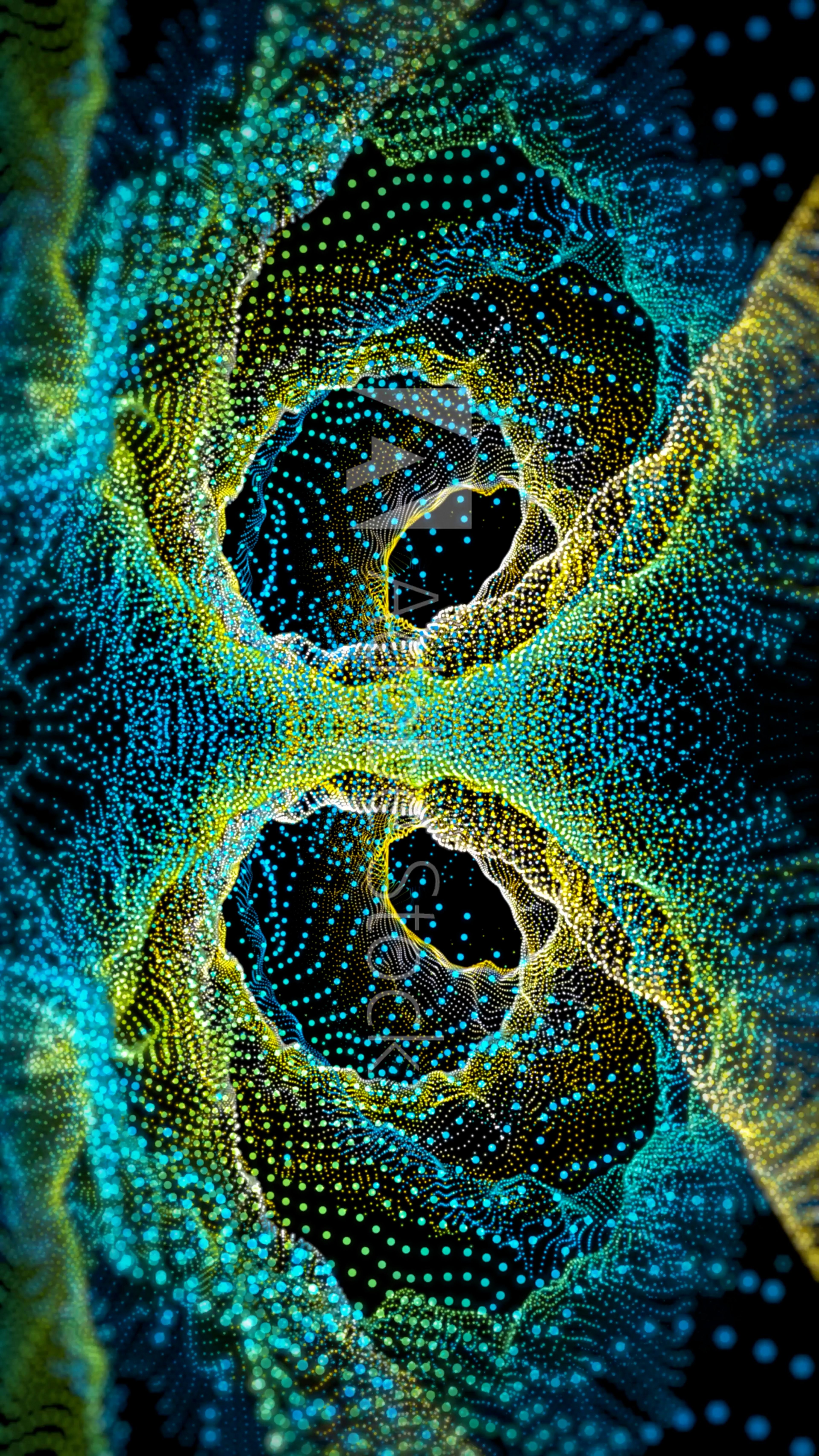 3D Green Blue Abstract Fractal Space