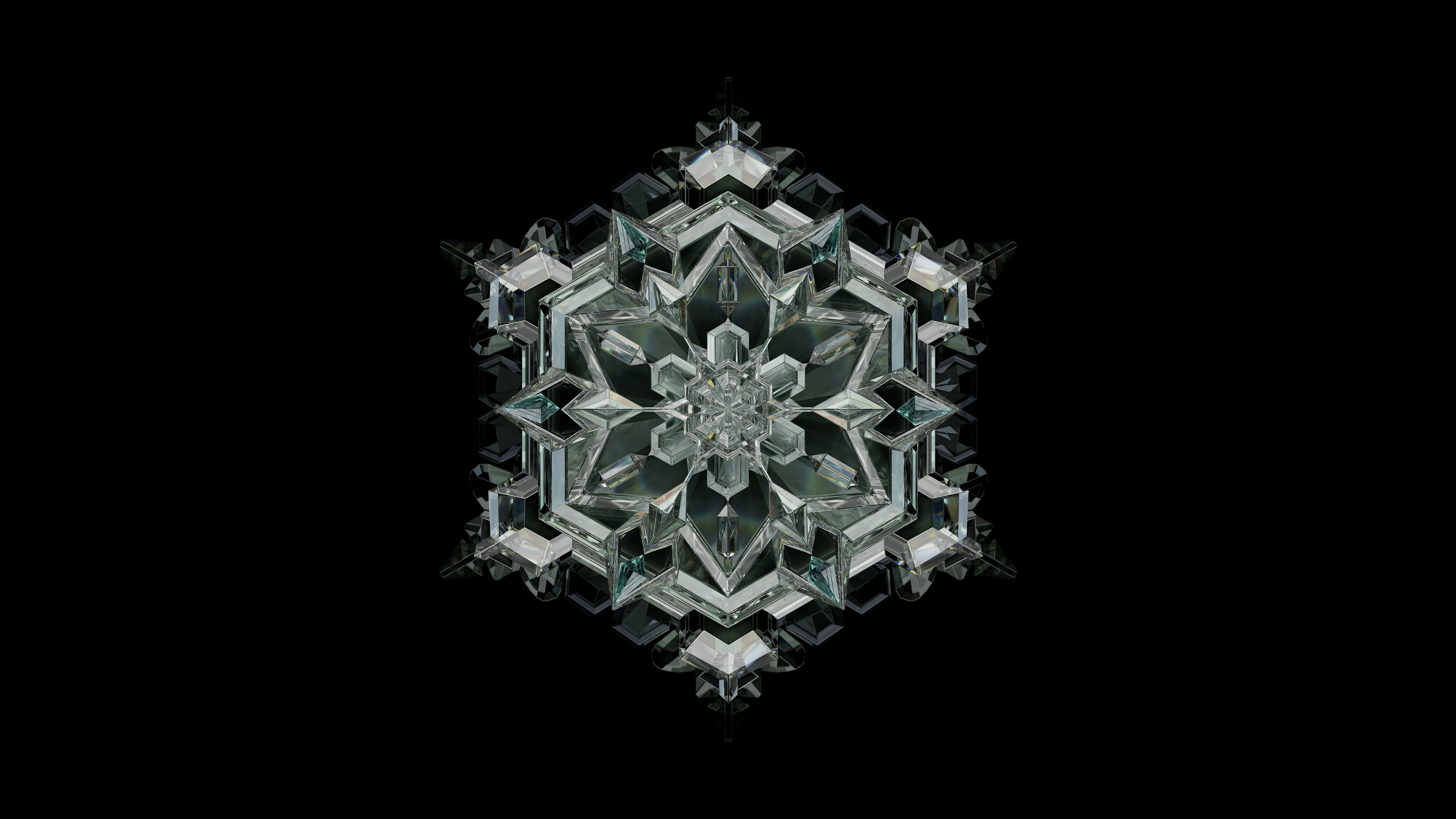 Crystal Wallpaper 4K, Black background