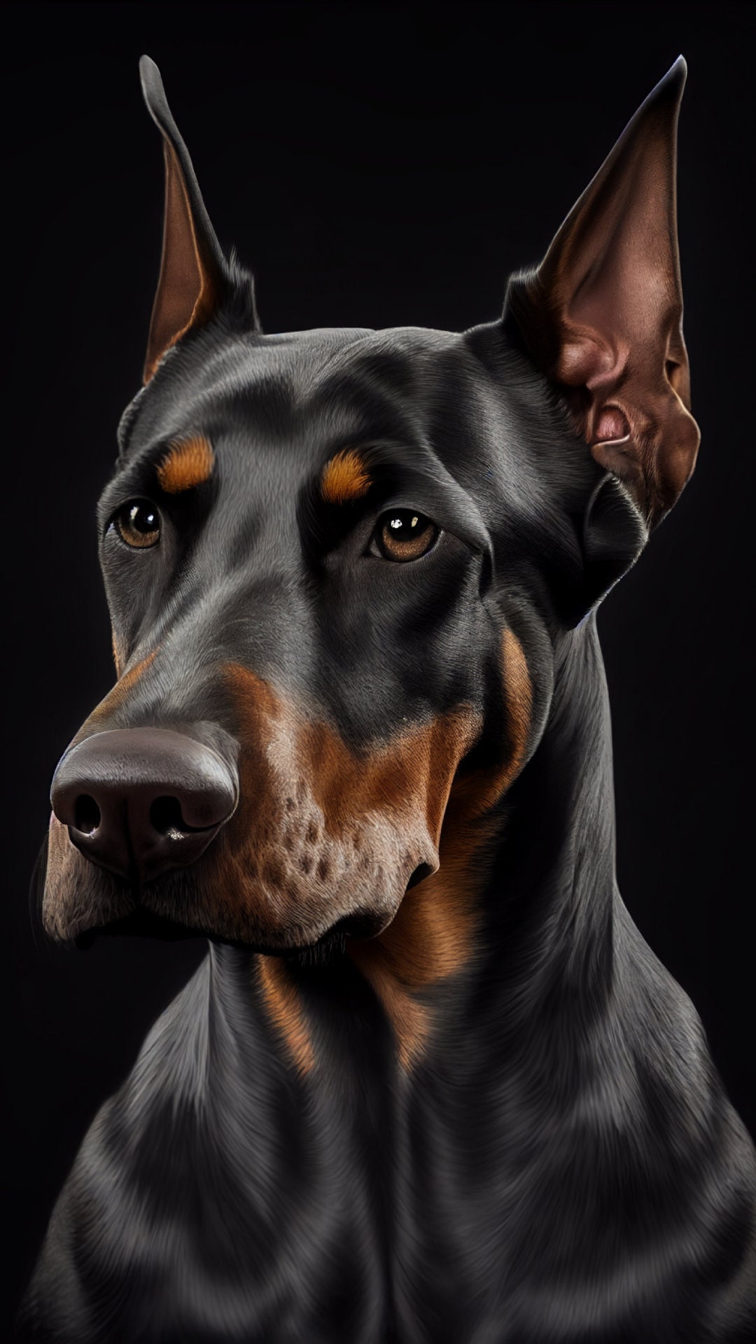 Digital Doberman Portrait High Quality