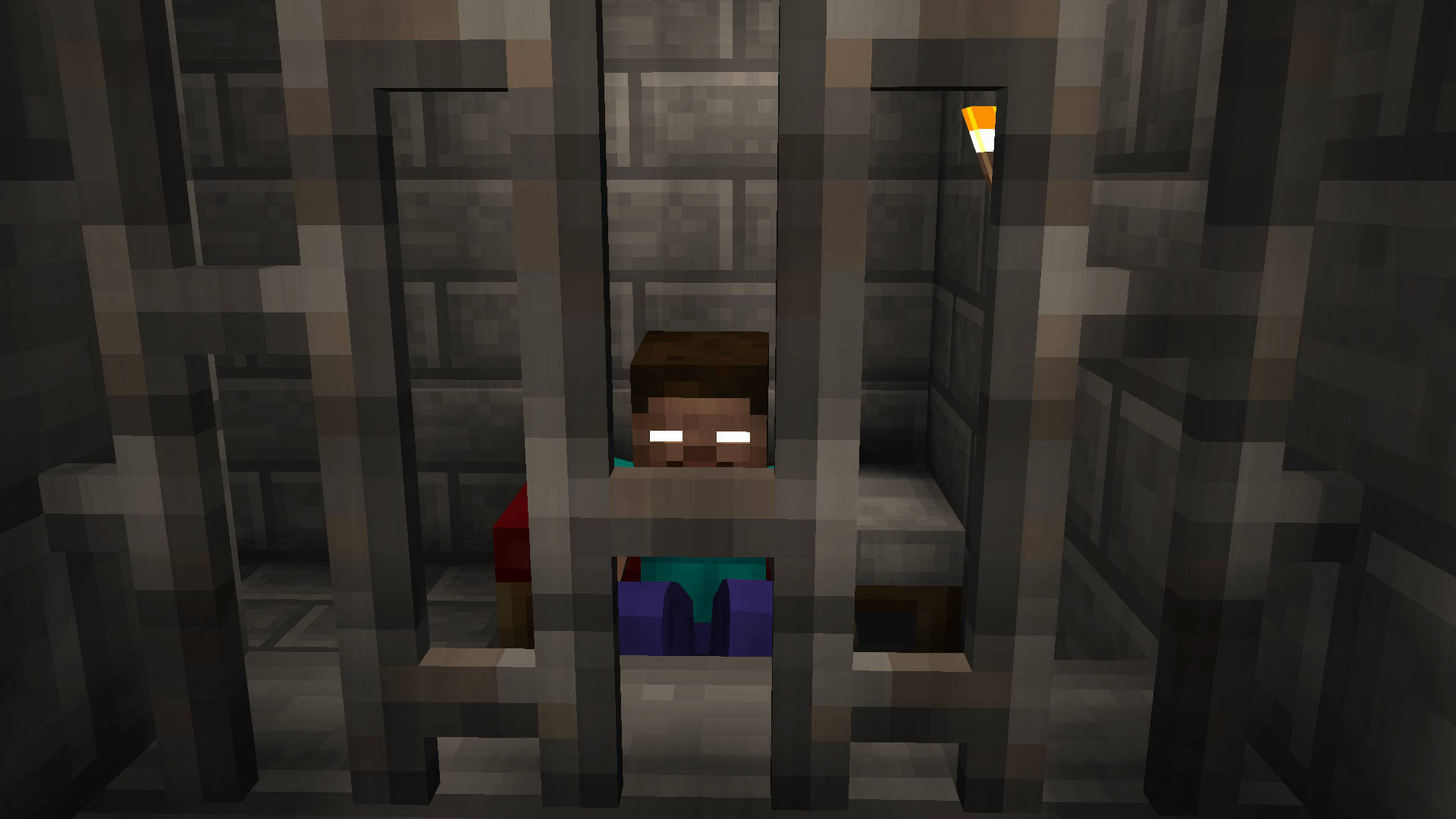 Download Sad Minecraft Herobrine Prison Wallpaper