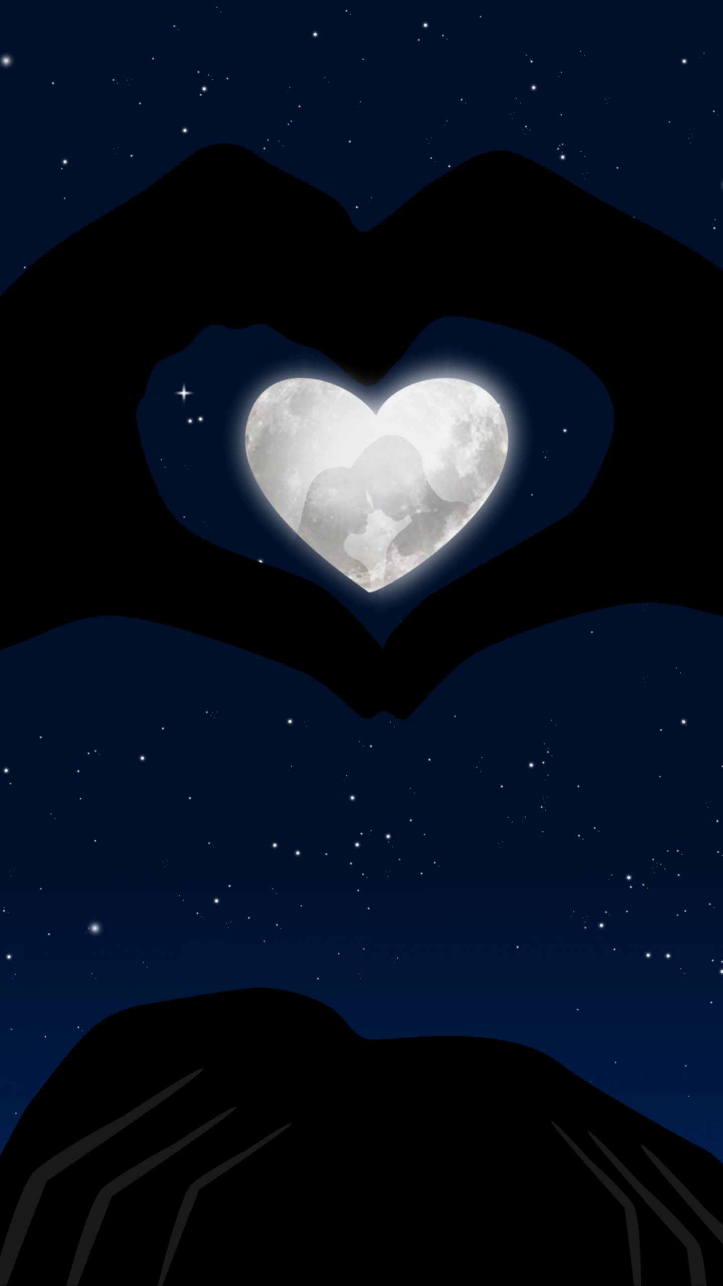 Heart Wallpaper 4K, Stars, Blue background