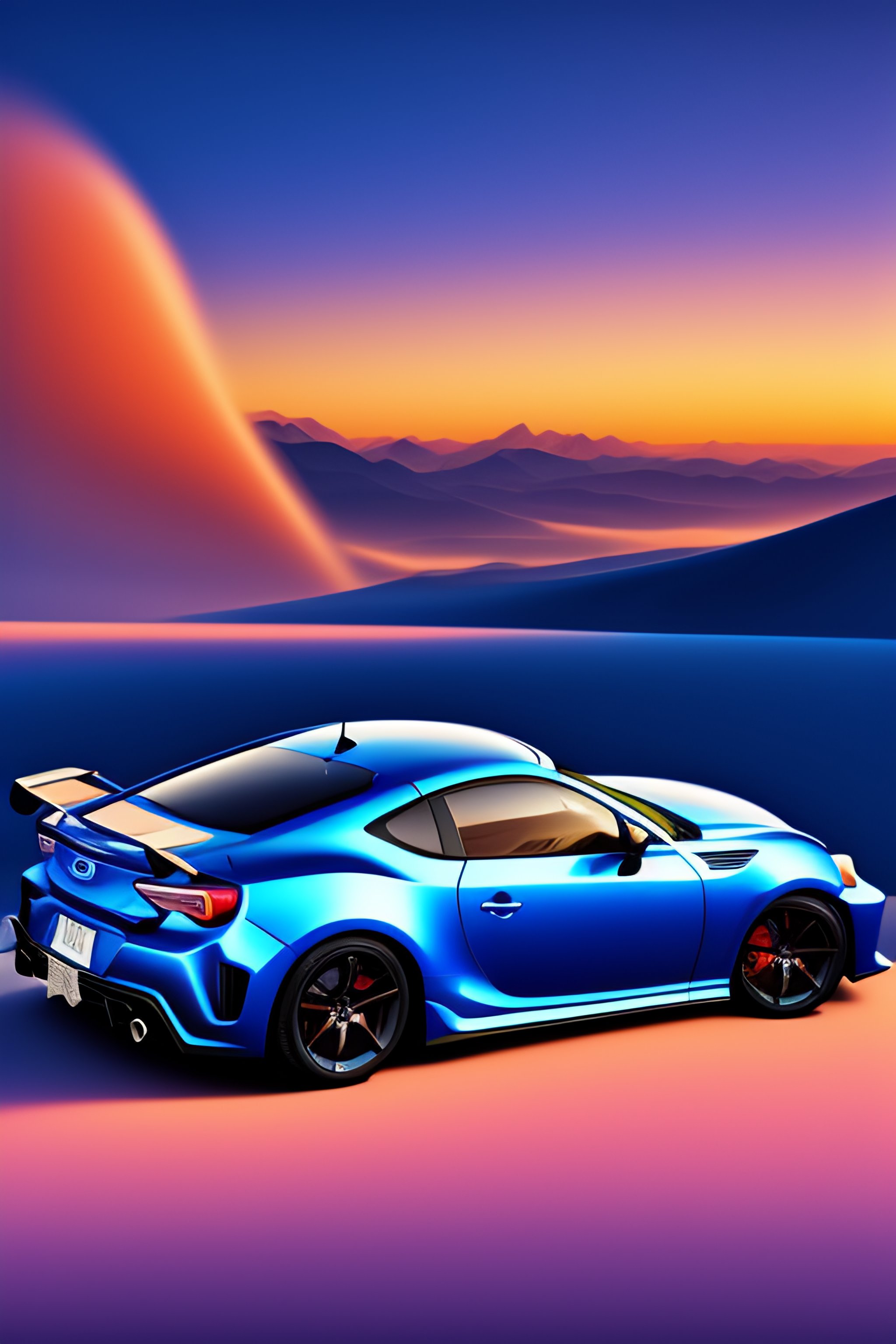 Vector art of a single blue subaru brz
