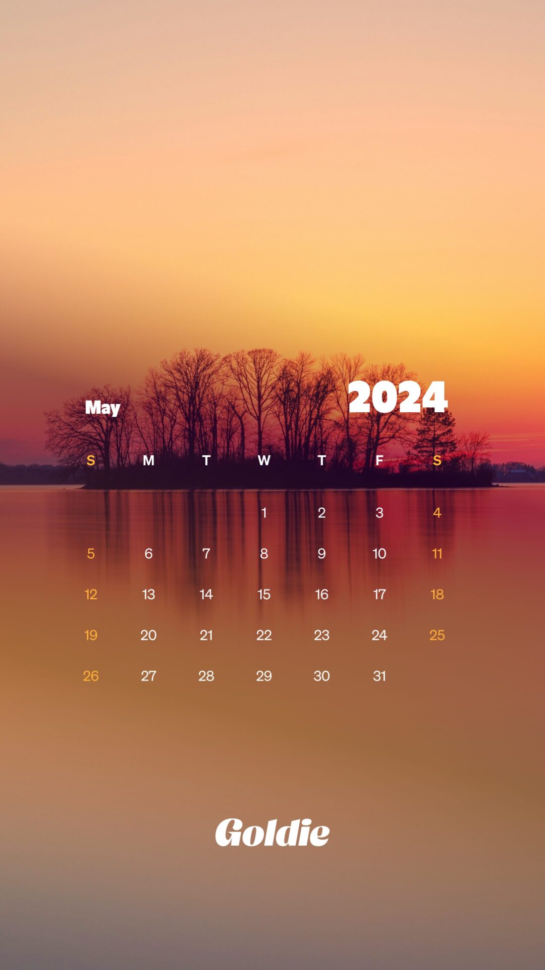 Free May 2024 Calendar Wallpaper