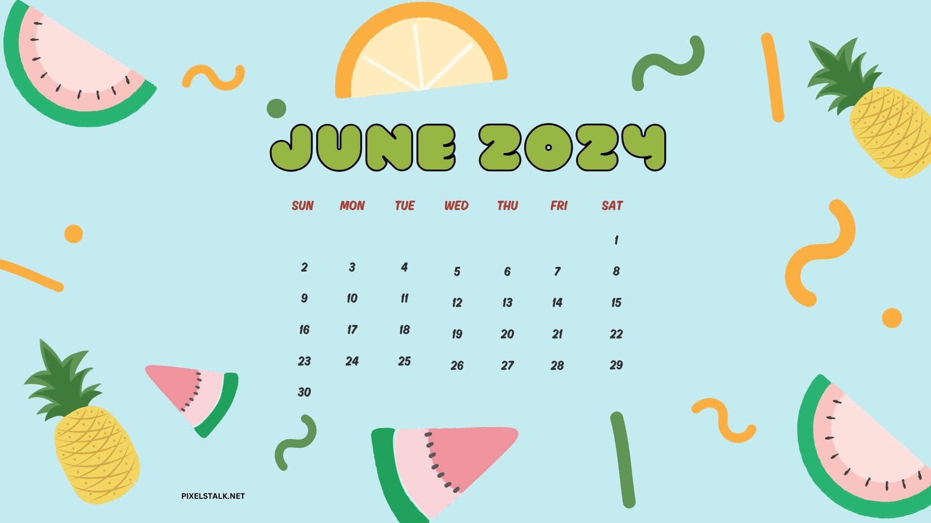 June 2024 Calendar Desktop Wallpaper HD