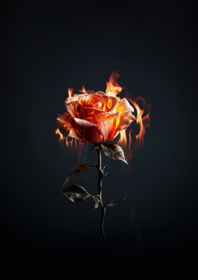 Burning Rose Image. Free Photo, PNG