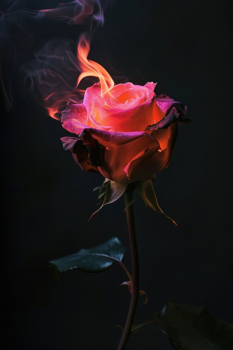 Burning Rose Image. Free Photo, PNG