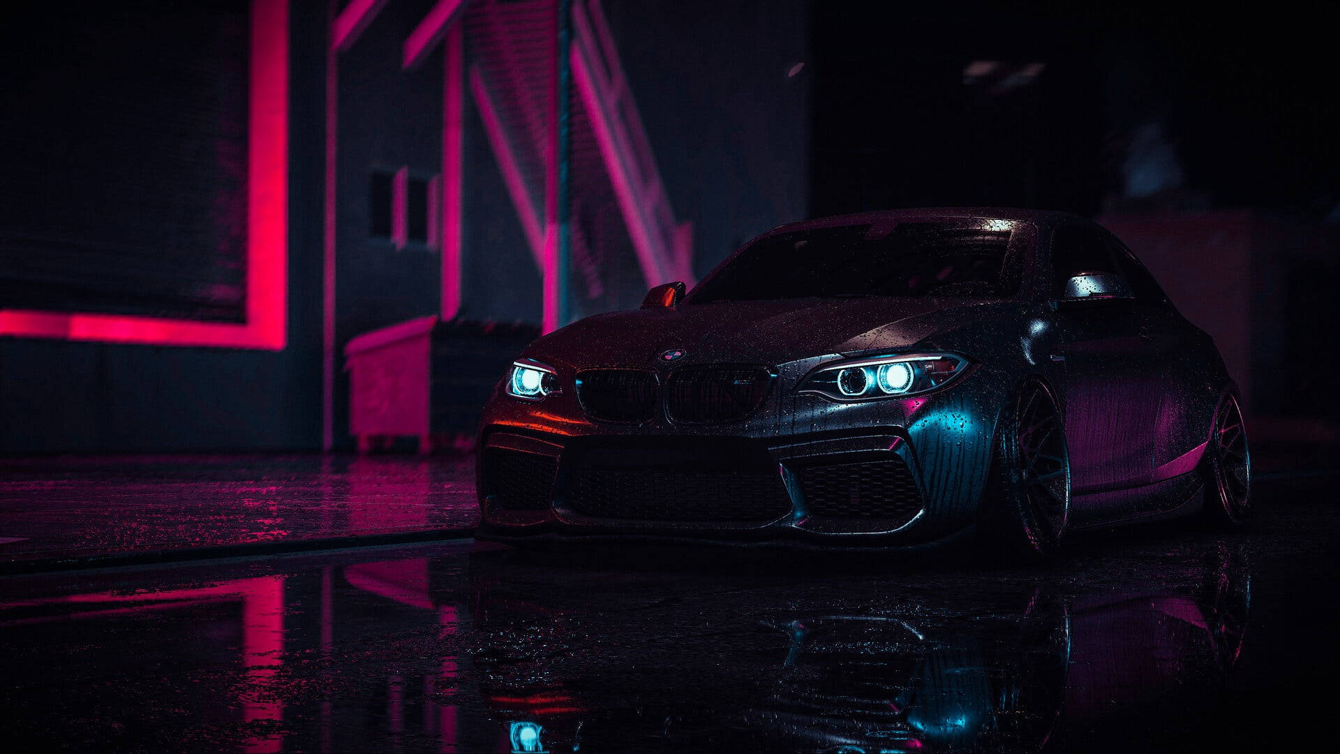 Download Wet Black BMW Laptop Wallpaper