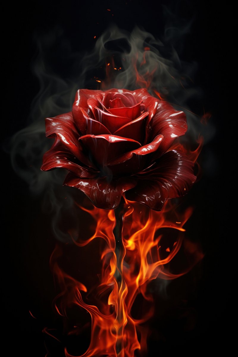 Burning Rose Image. Free Photo, PNG