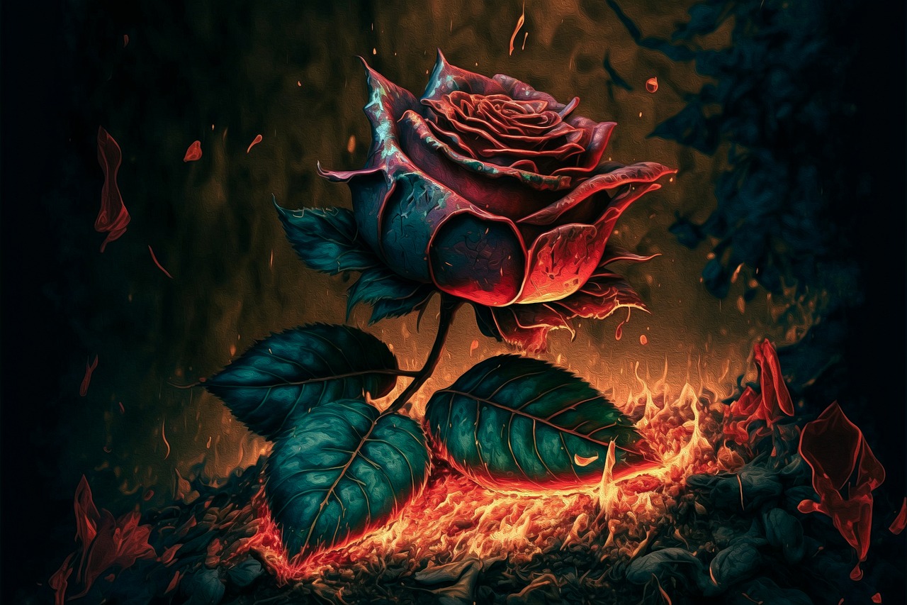 Download Rose, Flower, Fire. Royalty