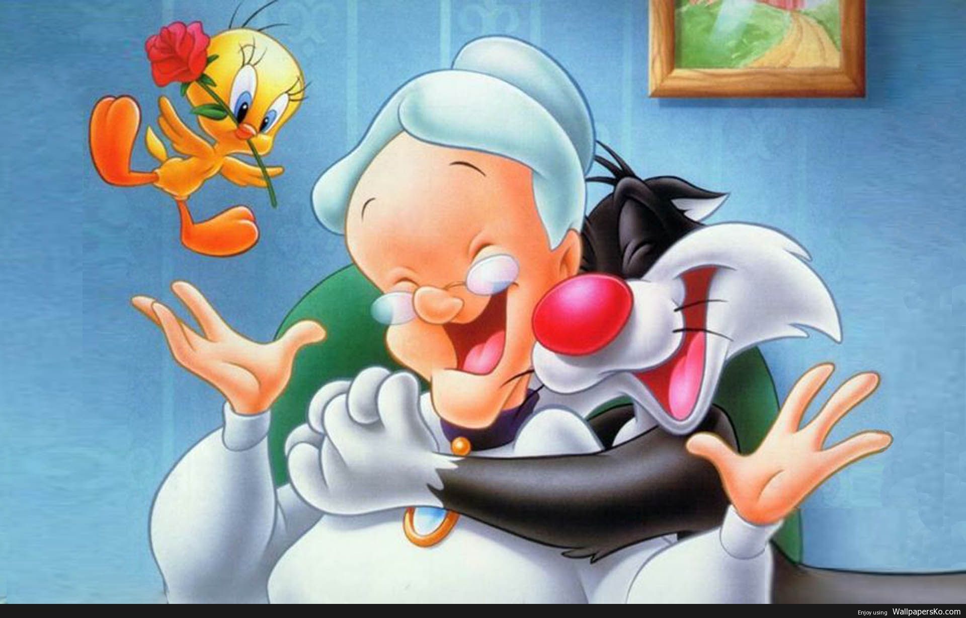 syllvester pouncing on tweety bird