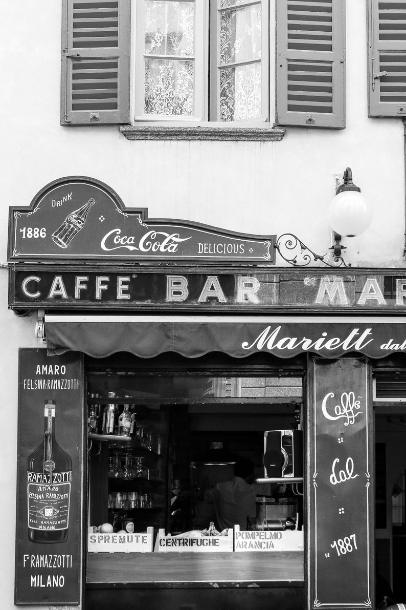 Vintage Italian Cafe Photo, Italian