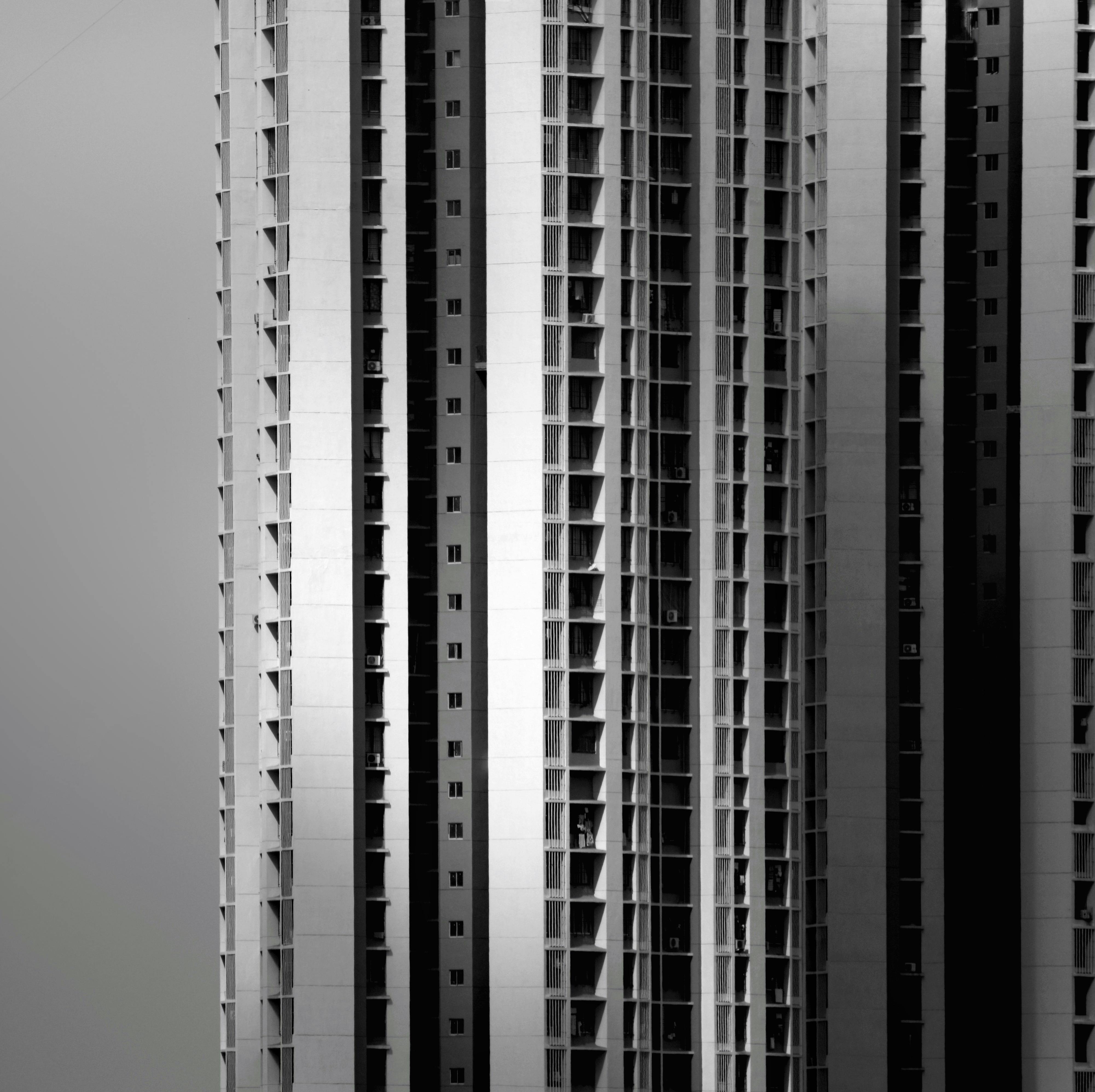 Black and White Photo of a Building