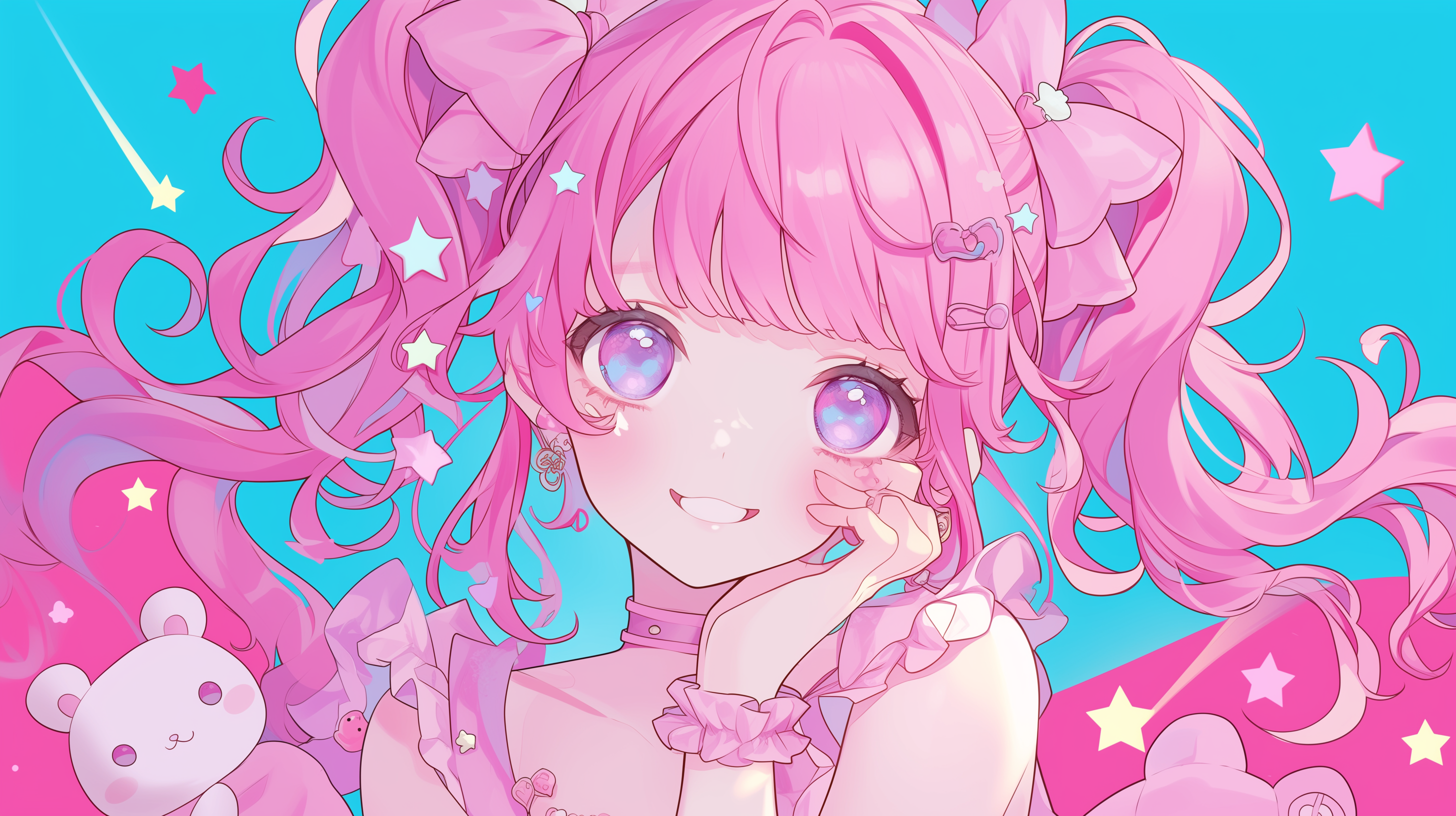 Cute Pink Haired Anime Girl Anime