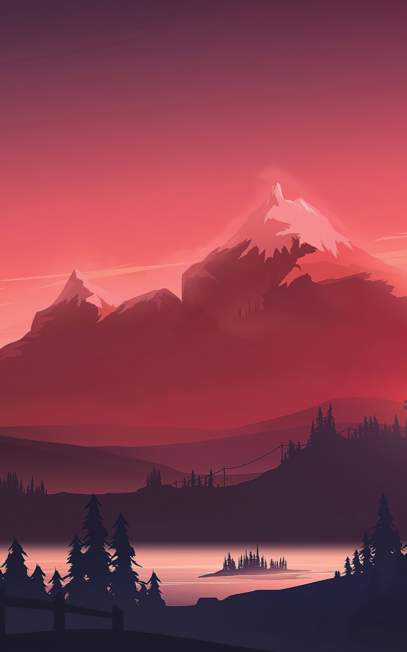 Red Mountains Morning Minimal