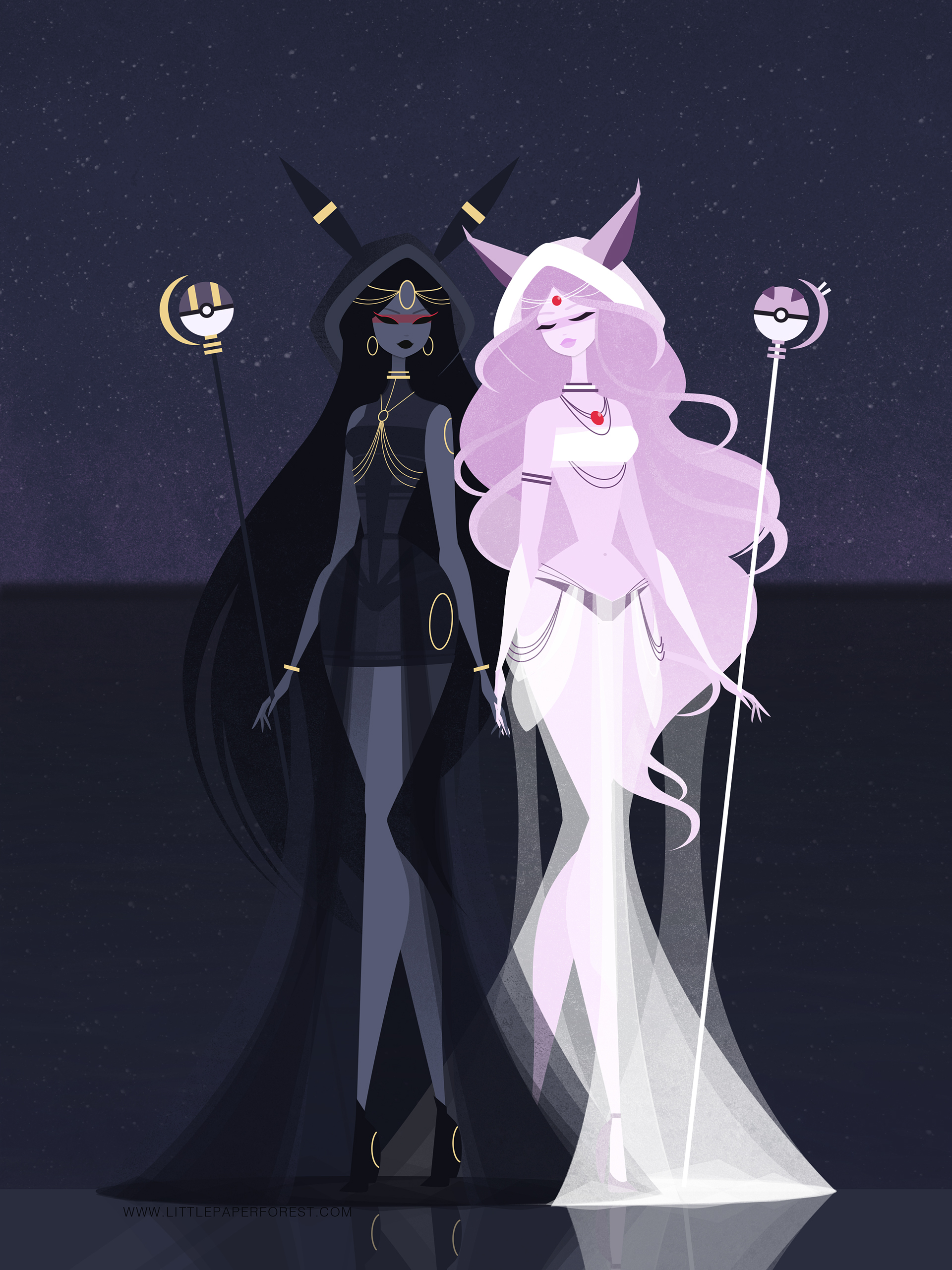 Umbreon & Espeon. Image - Behance