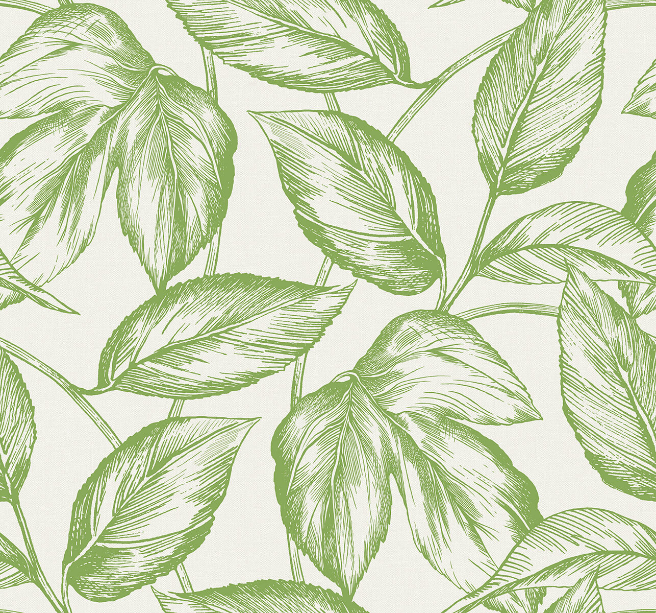 Seabrook Summer House Beckett Sketched Leaves Wallpaper