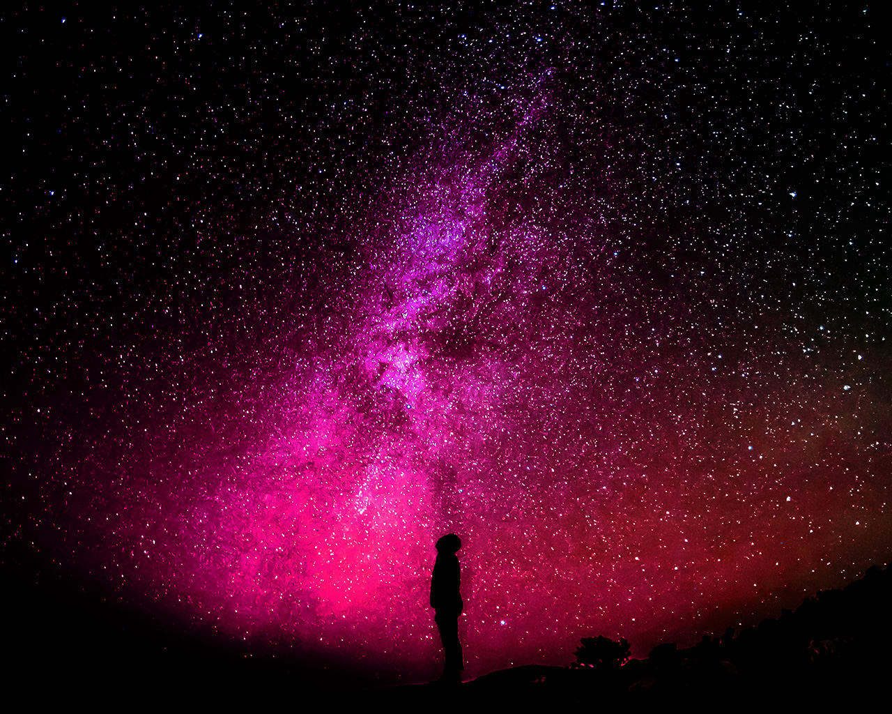 Sky Galaxy Milkyway Space Night Red