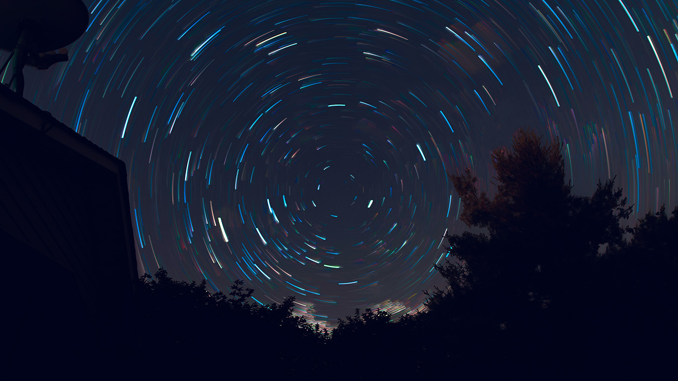 Space Night Sky Circle Dark Blue