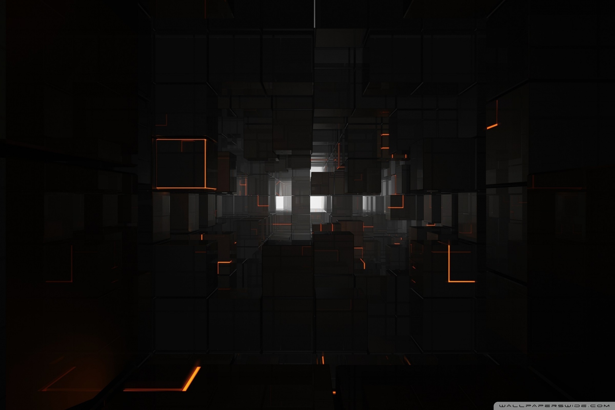 Black Cubes 3D Ultra HD Desktop