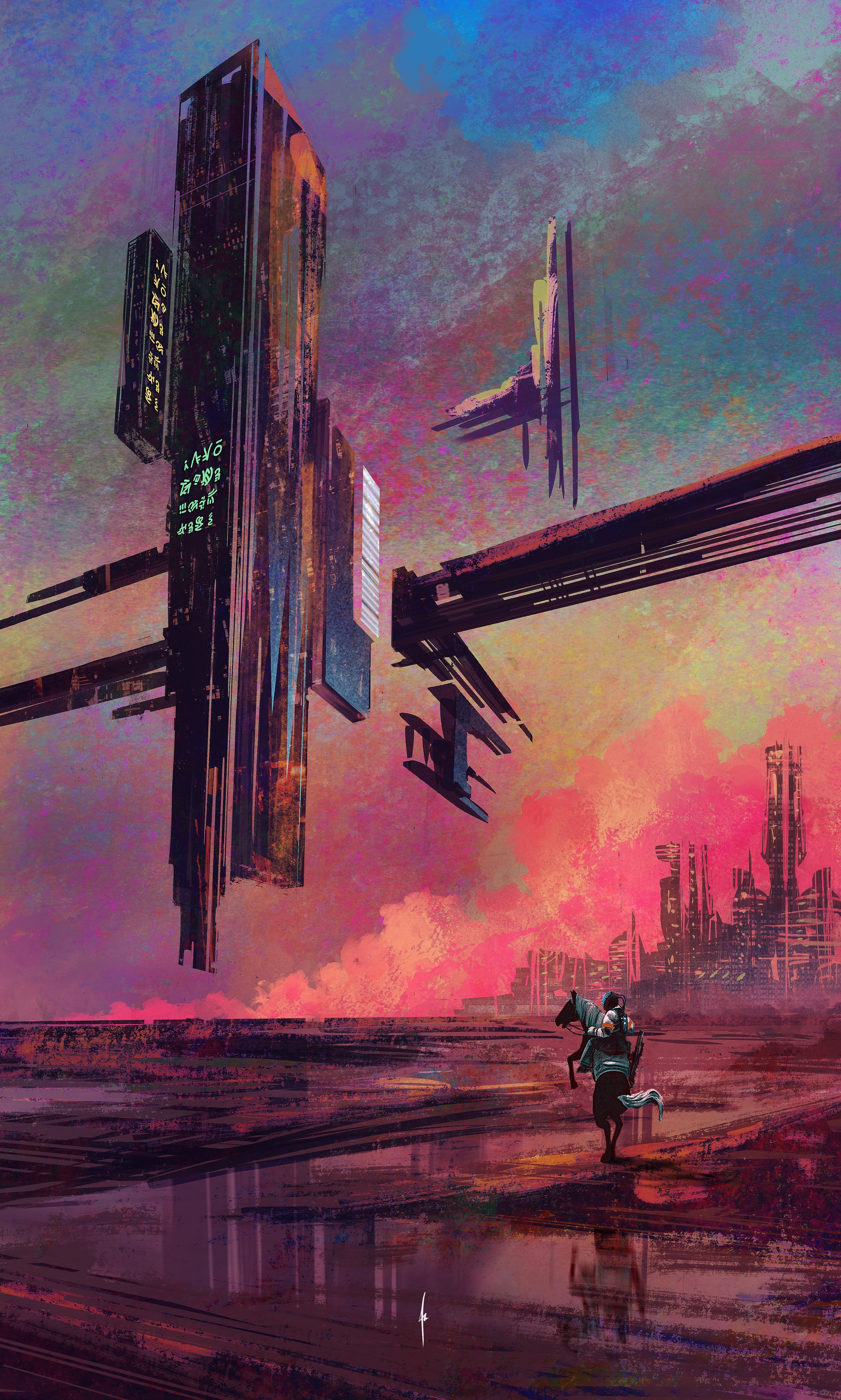 Mobile wallpaper: Cyberpunk, Futurism