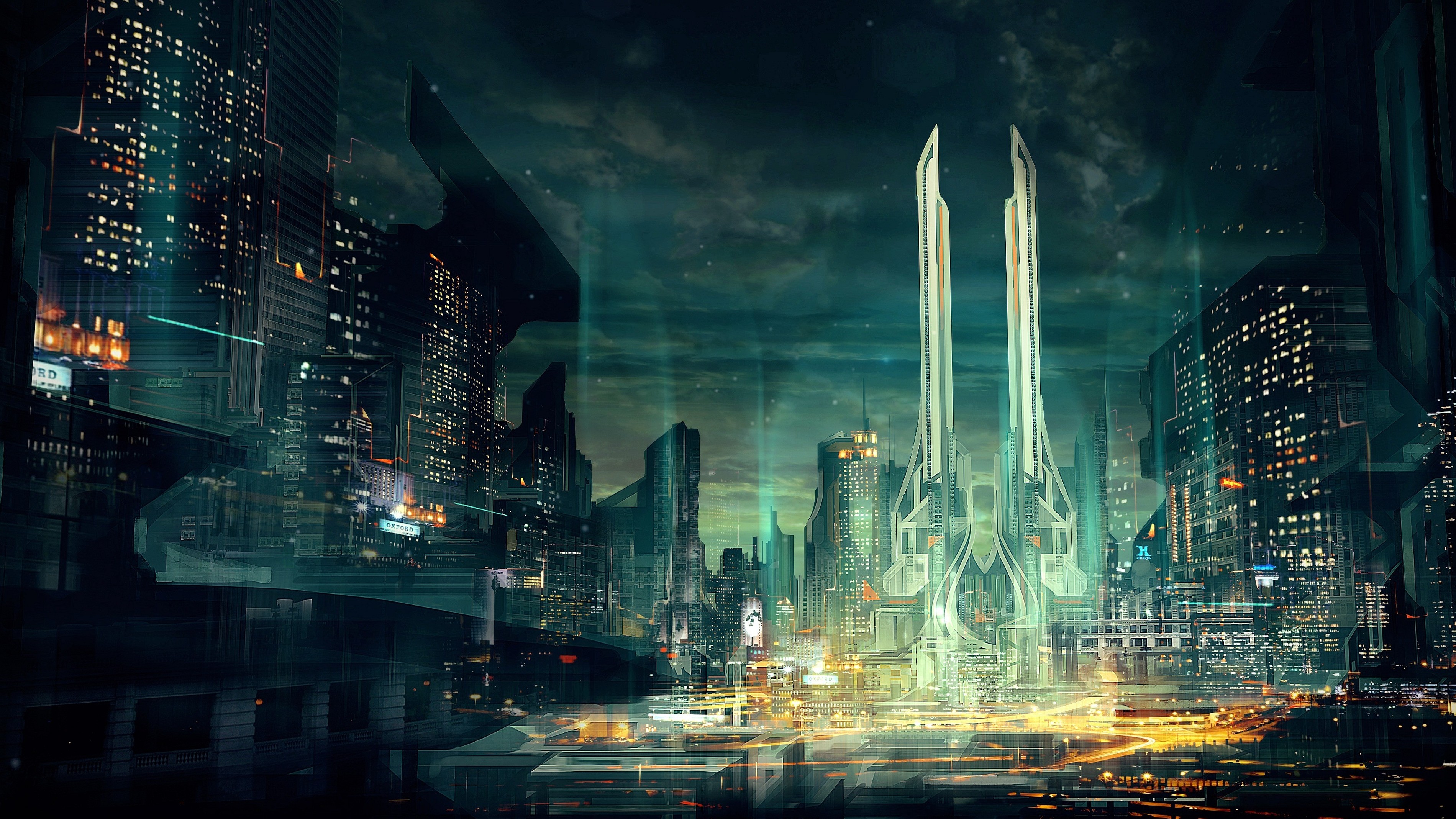 artwork, concept art, city, futuristic