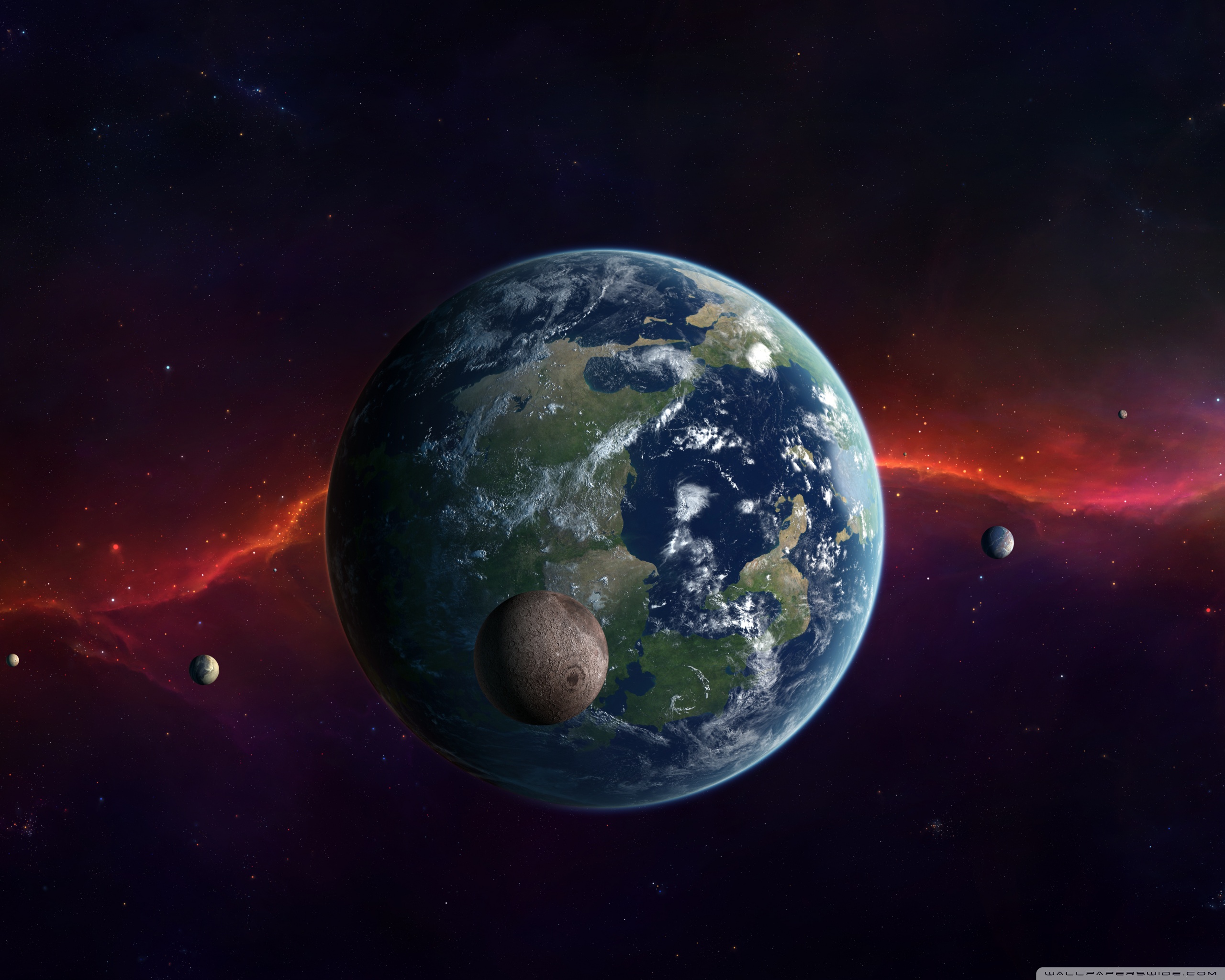 Earth, Moon And Other Planets Ultra HD