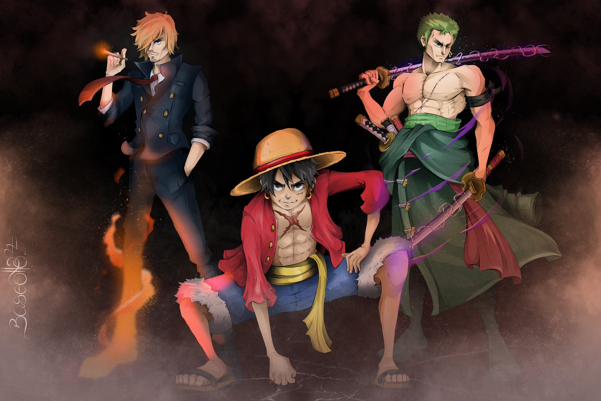 Trio Monstro #luffy #zoro #sanji