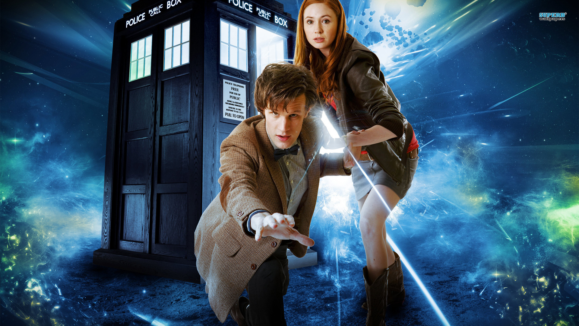 Karen Gillan Matt Smith Tardis Amy Pond