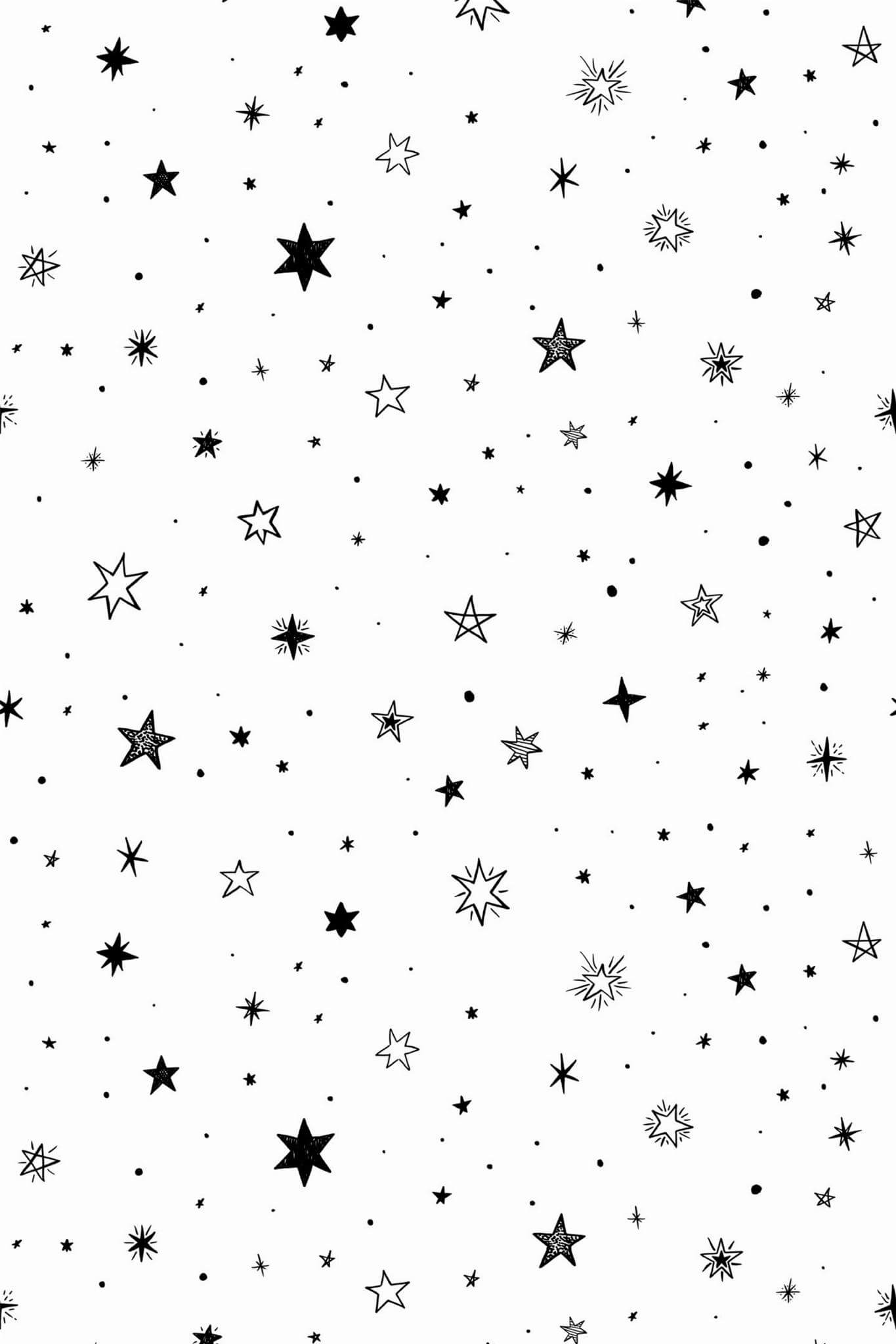 Black and white stars Wallpaper