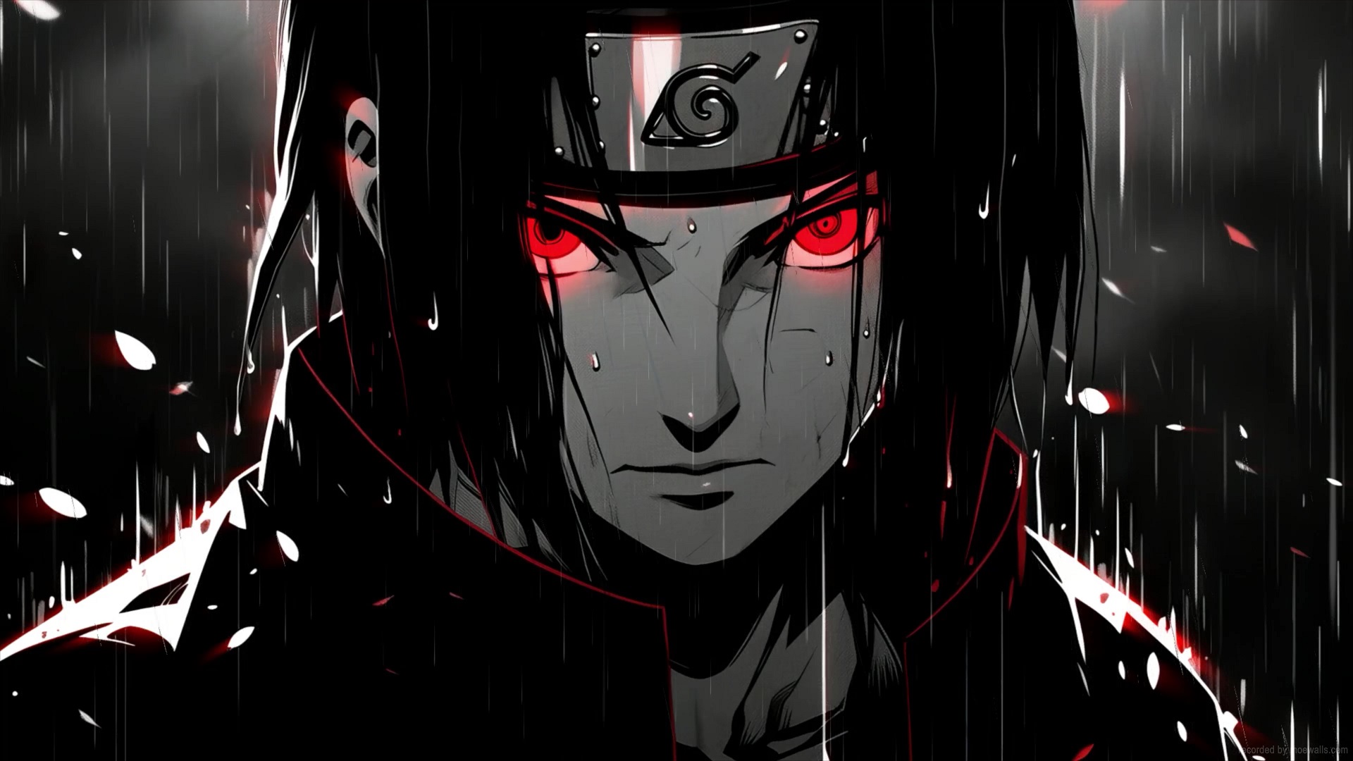 Itachi Akatsuki In The Rain Live Wallpaper