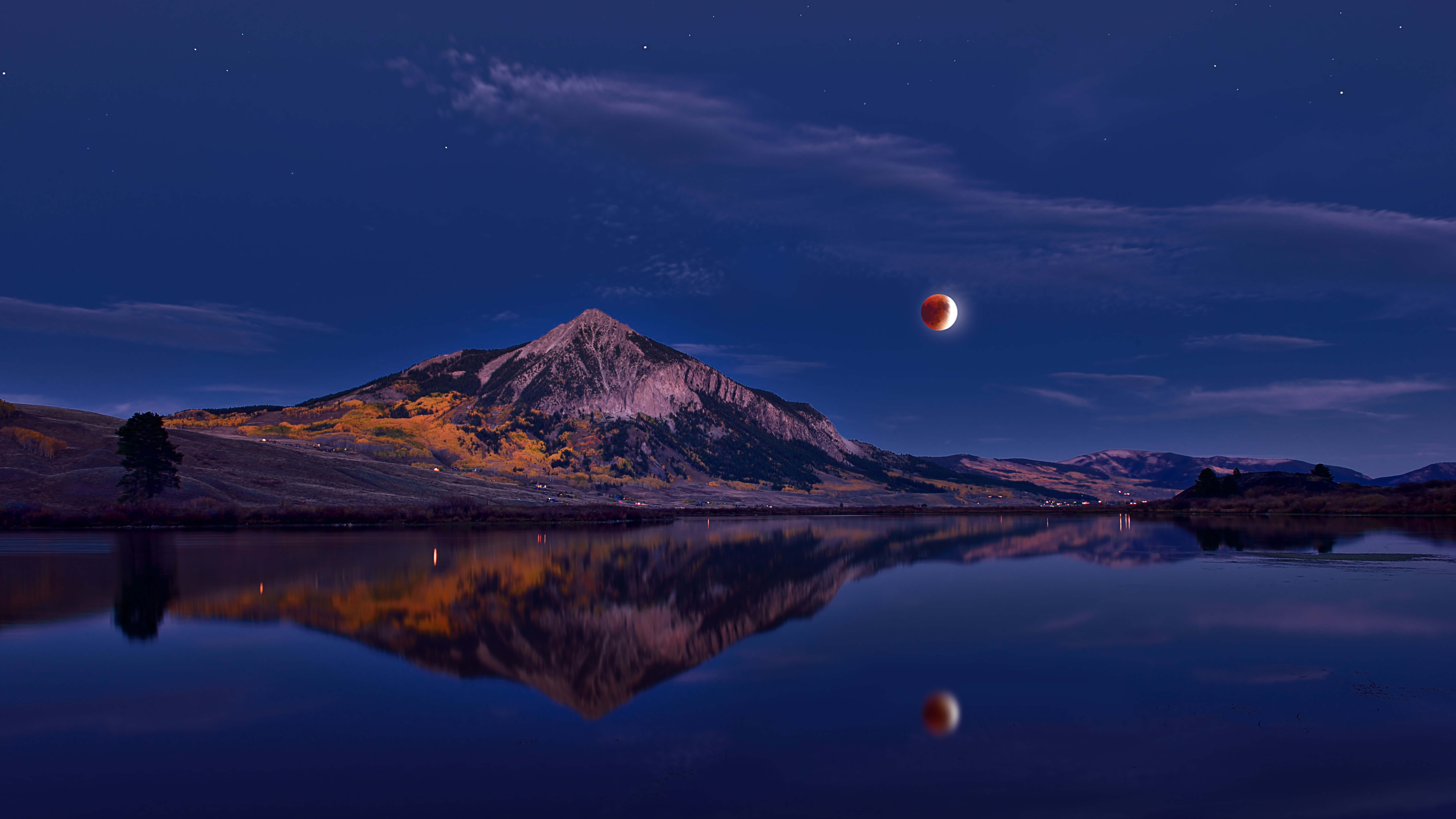 Lunar Eclipse Above Mount Crested Butte