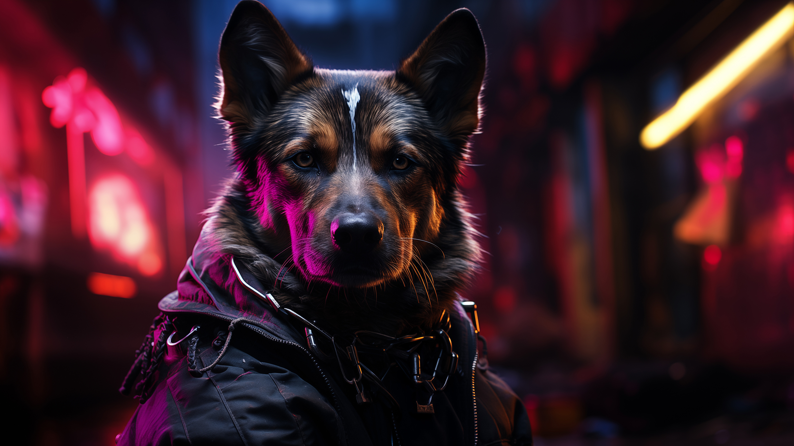 Cyberpunk Dog HD wallpaper 4K free