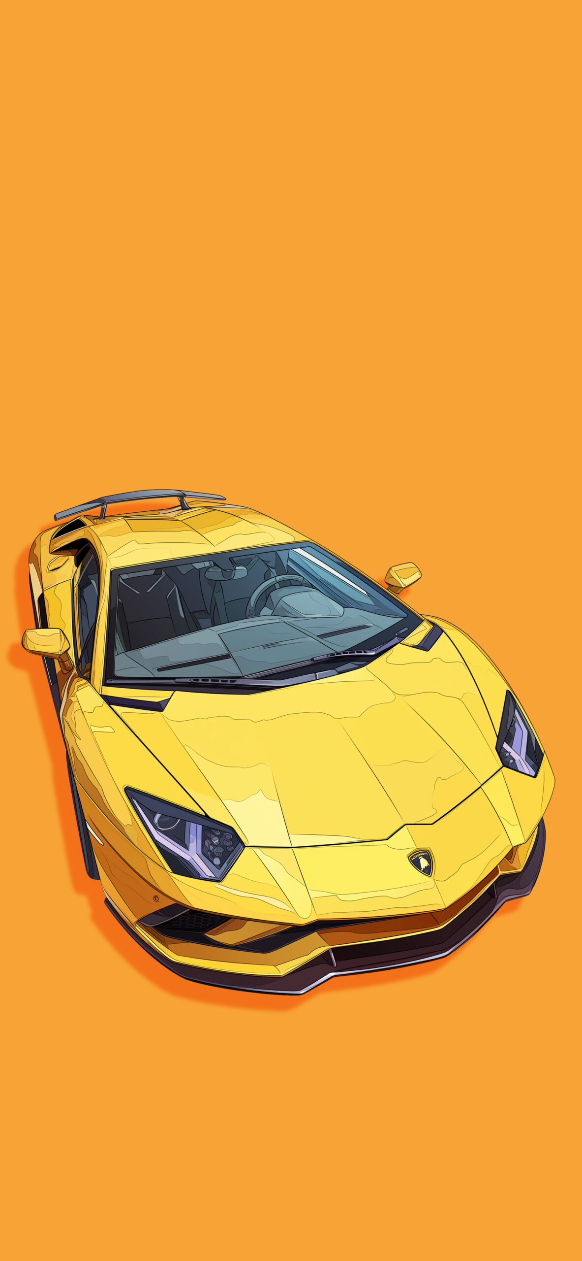 Yellow Lambo Orange Background