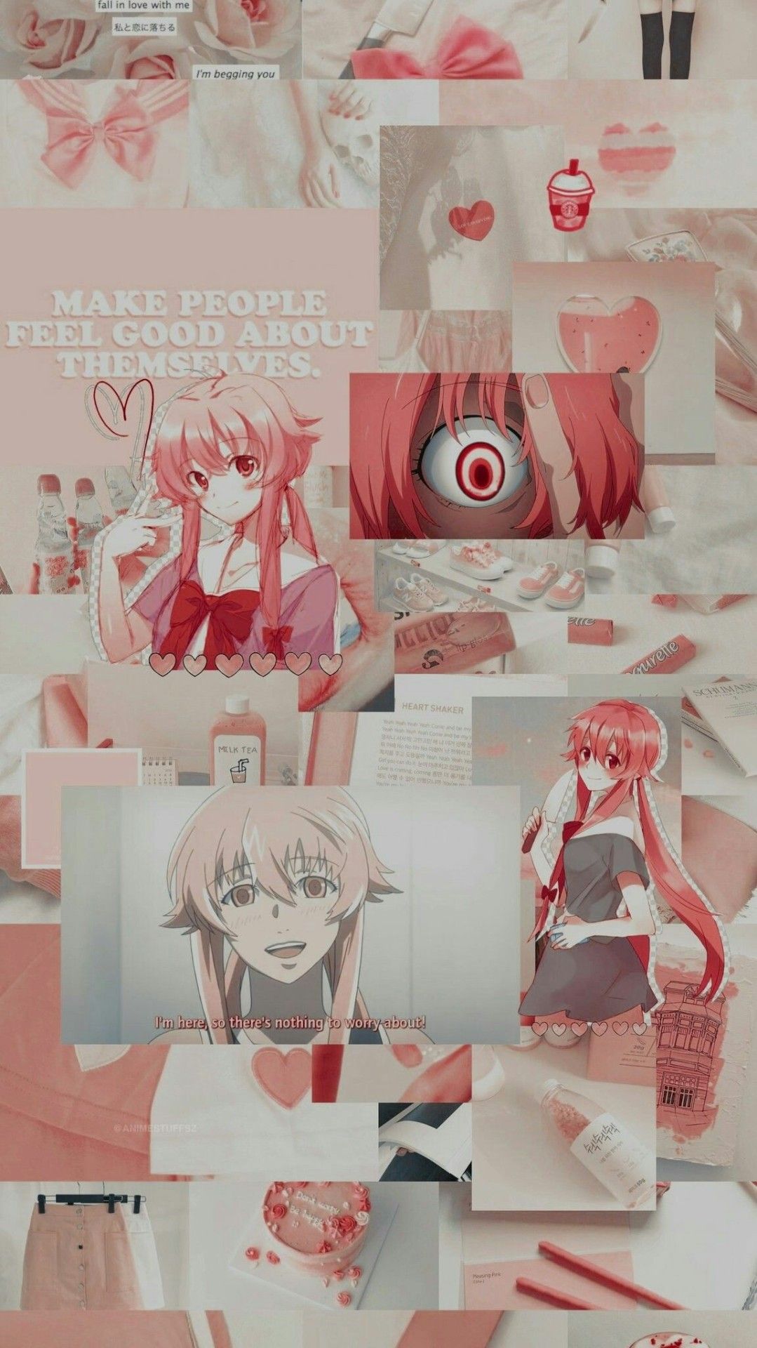 Yandere Quenn. Pink wallpaper anime