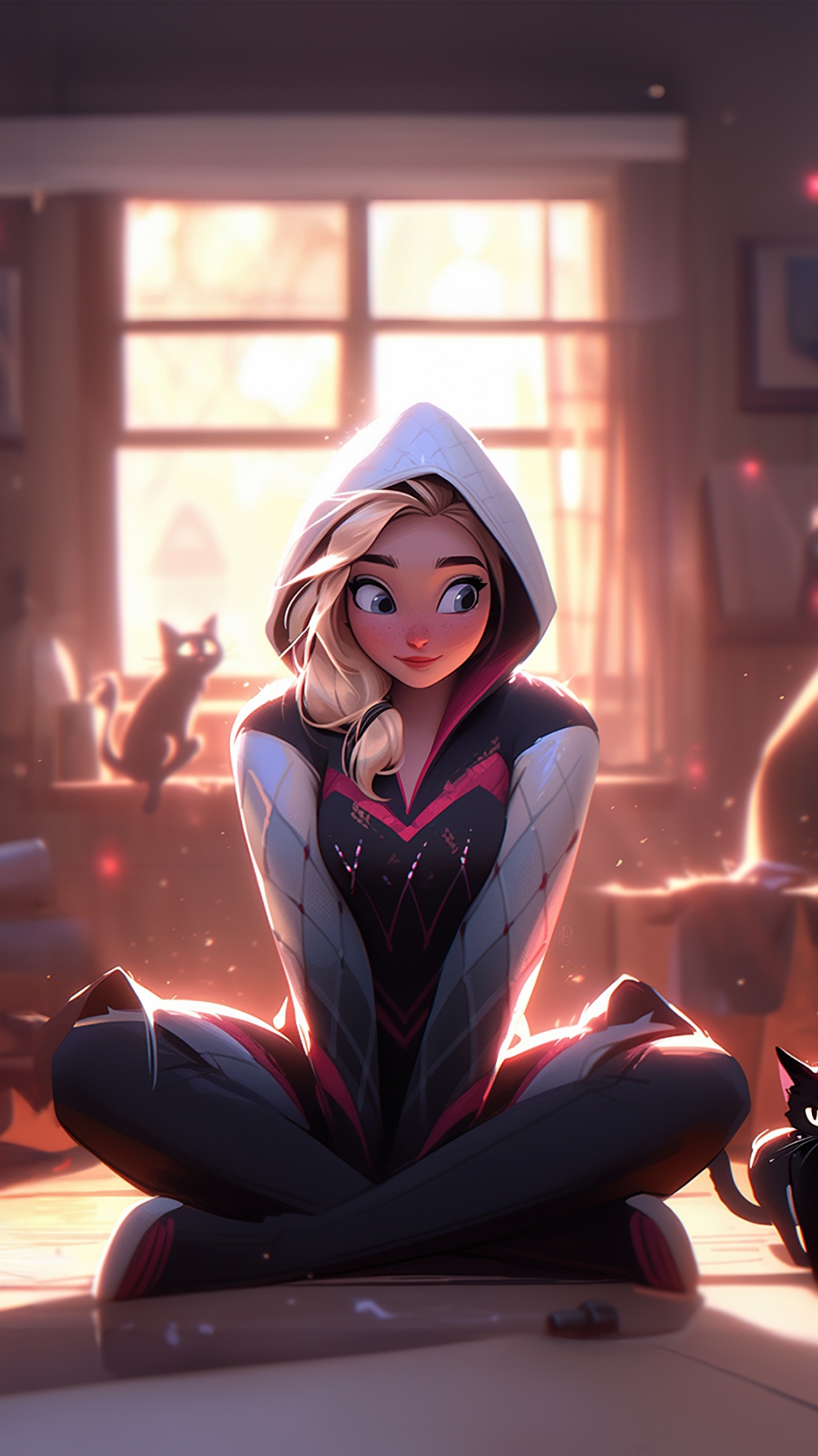 Gwen Stacy Wallpaper 4K, AI Art, Spider Gwen