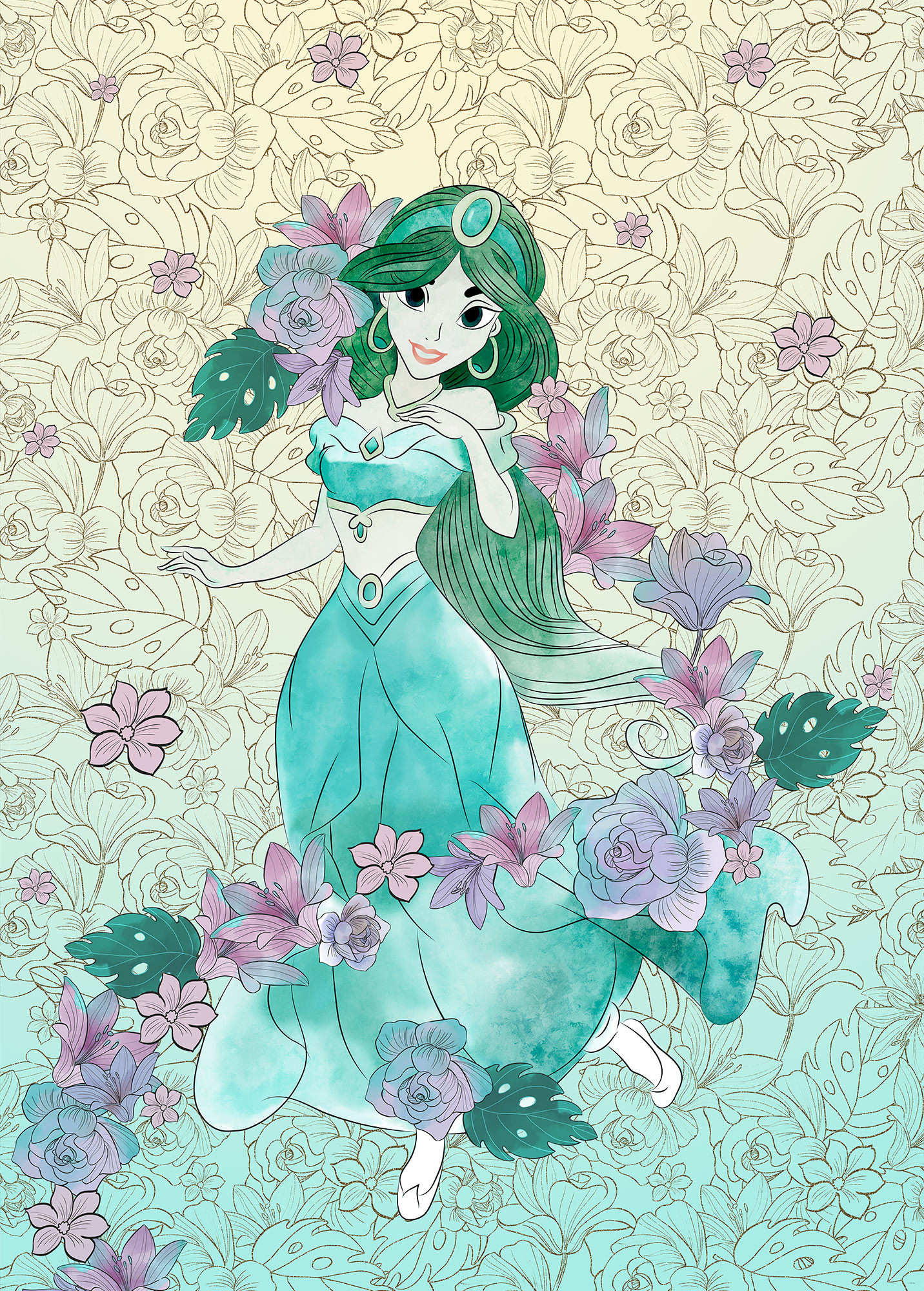 Non Woven Photomural Jasmin Pale