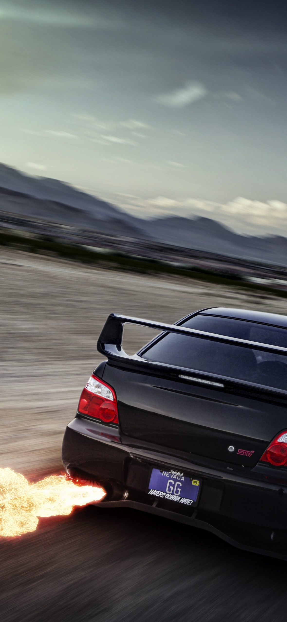 Download wallpaper flame, speed, Subaru