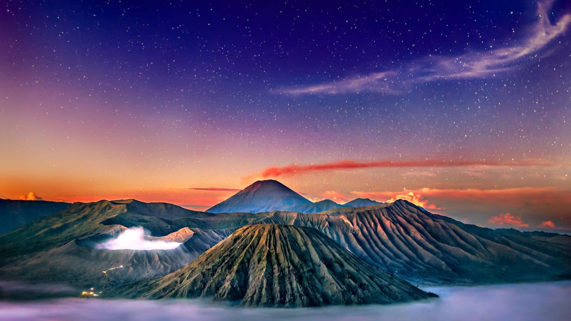volcano #stars #landscape Mount Bromo